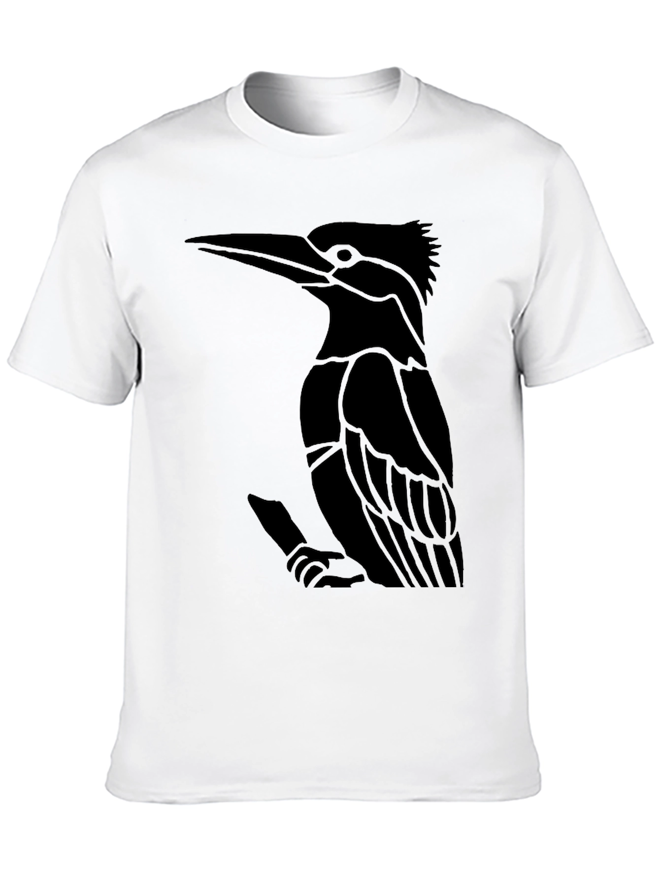 Black T-Shirt with Bird Graphic