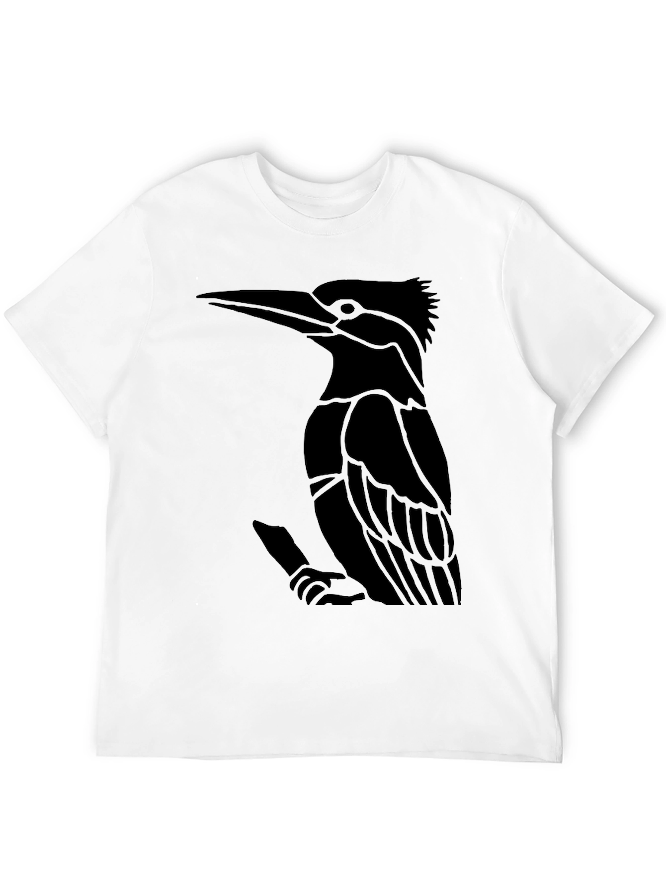 Black T-Shirt with Bird Graphic