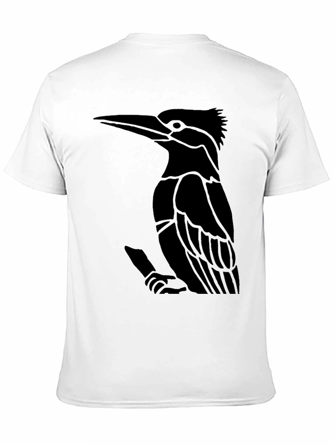 Black T-Shirt with Bird Graphic