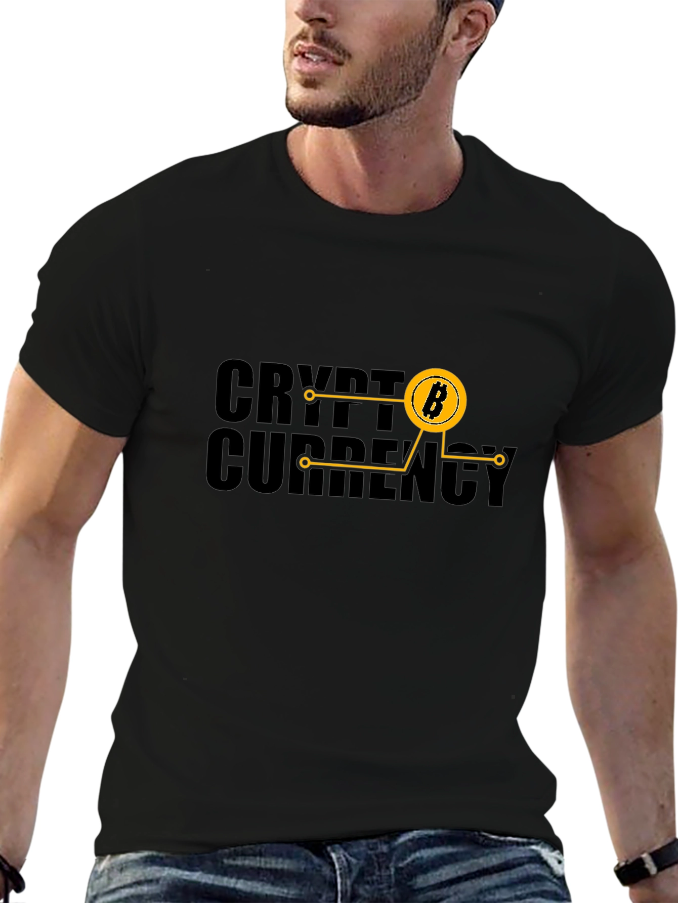 Bitcoin Crypto Currency Black T-Shirt
