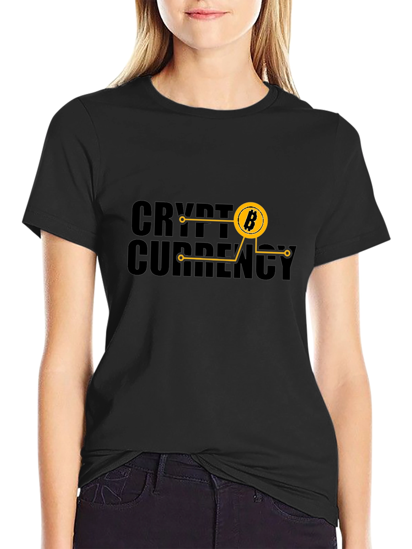 Bitcoin Crypto Currency Black T-Shirt