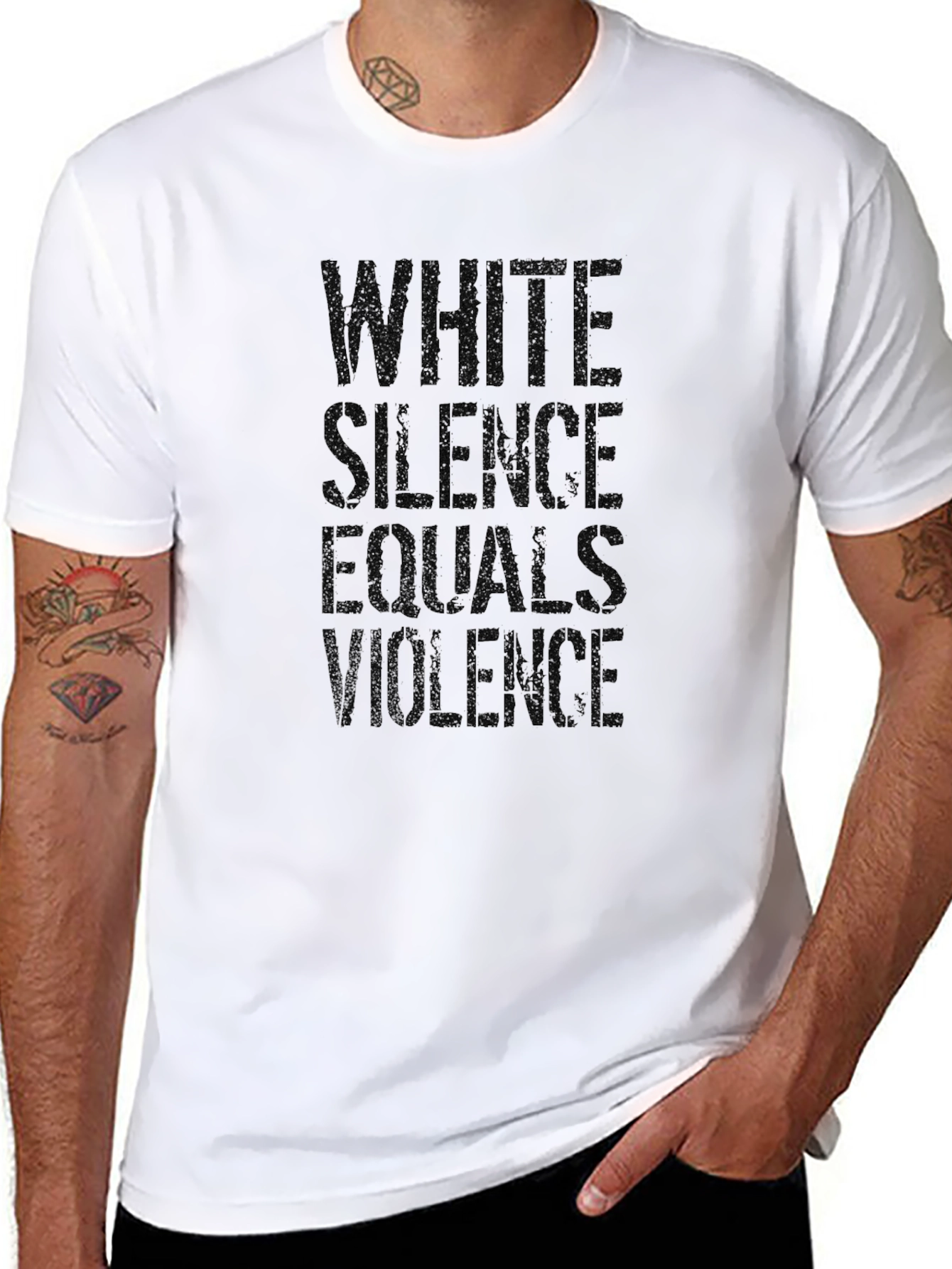White Silence Equals Violence Graphic Tee