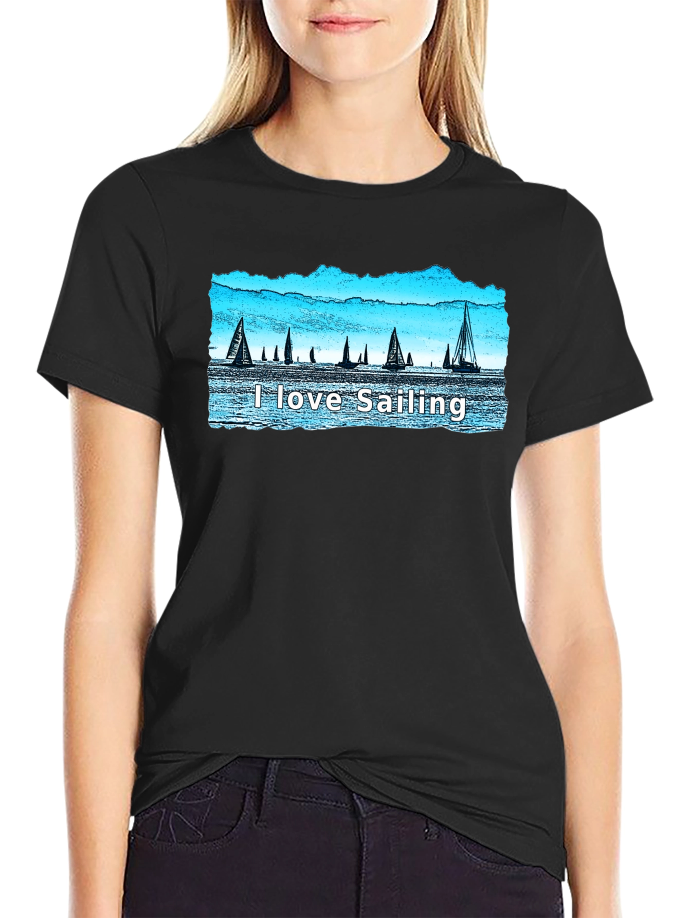 I Love Sailing T-Shirt - Sailboat Graphic Tee