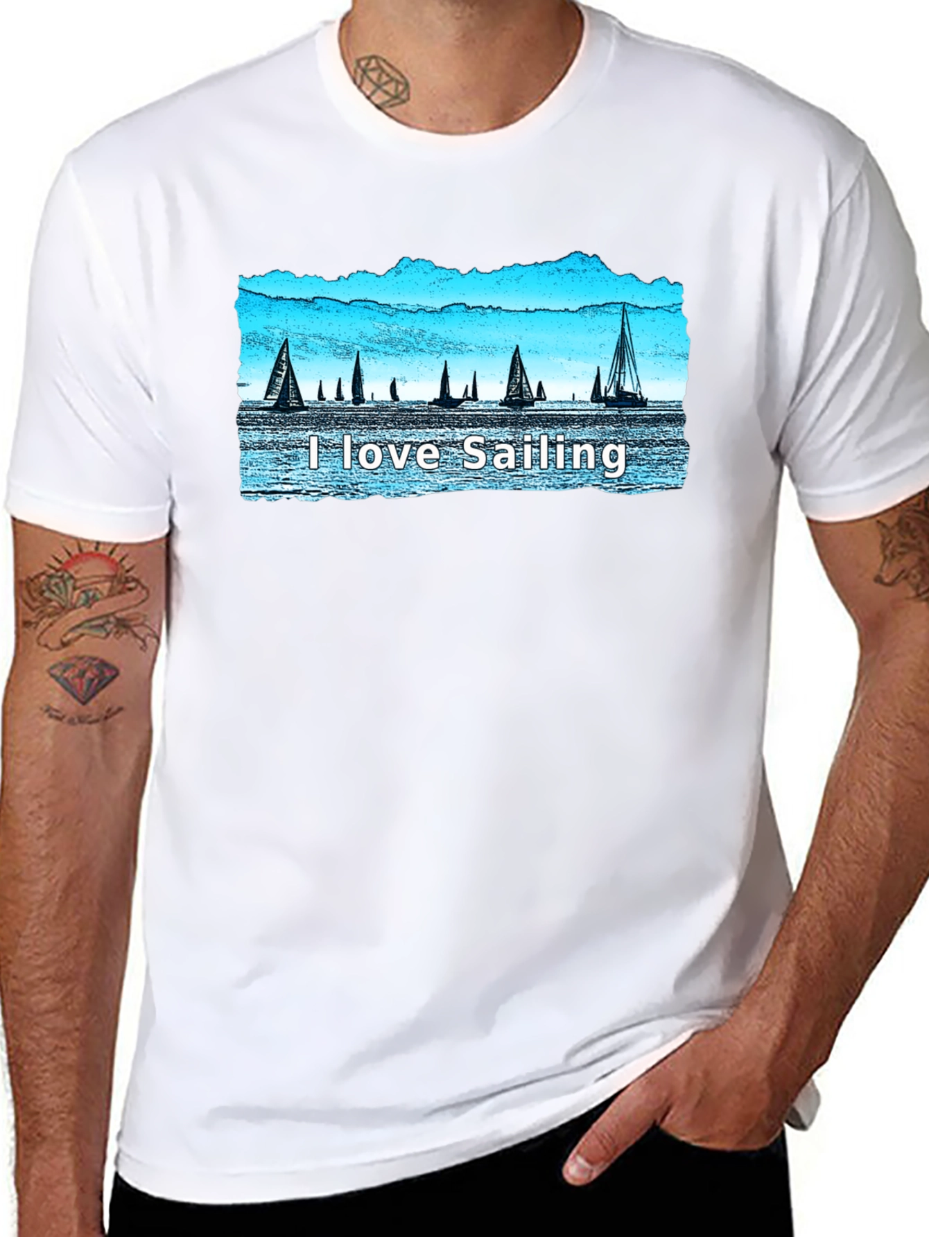 I Love Sailing T-Shirt - Sailboat Graphic Tee