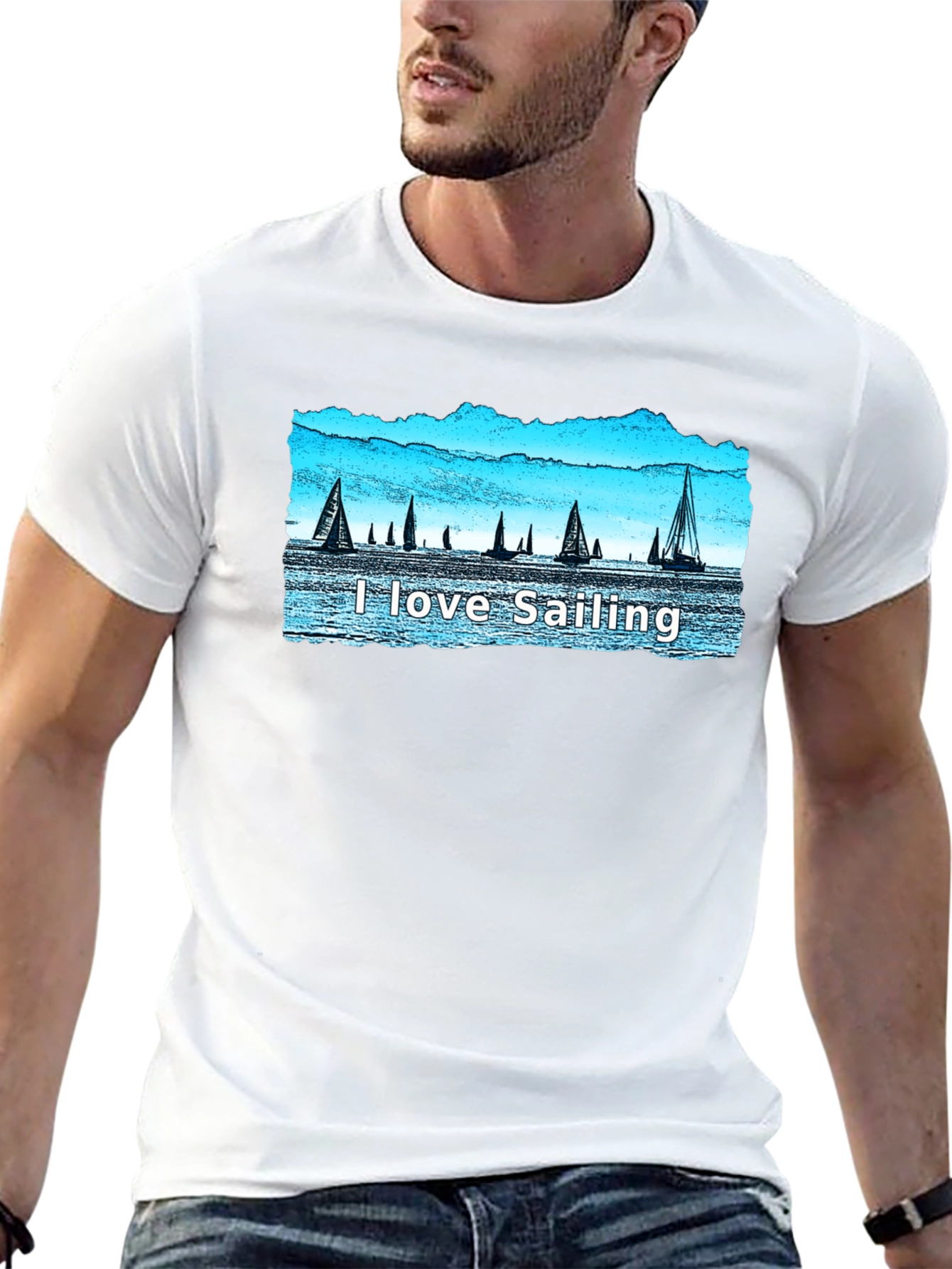 I Love Sailing T-Shirt - Sailboat Graphic Tee