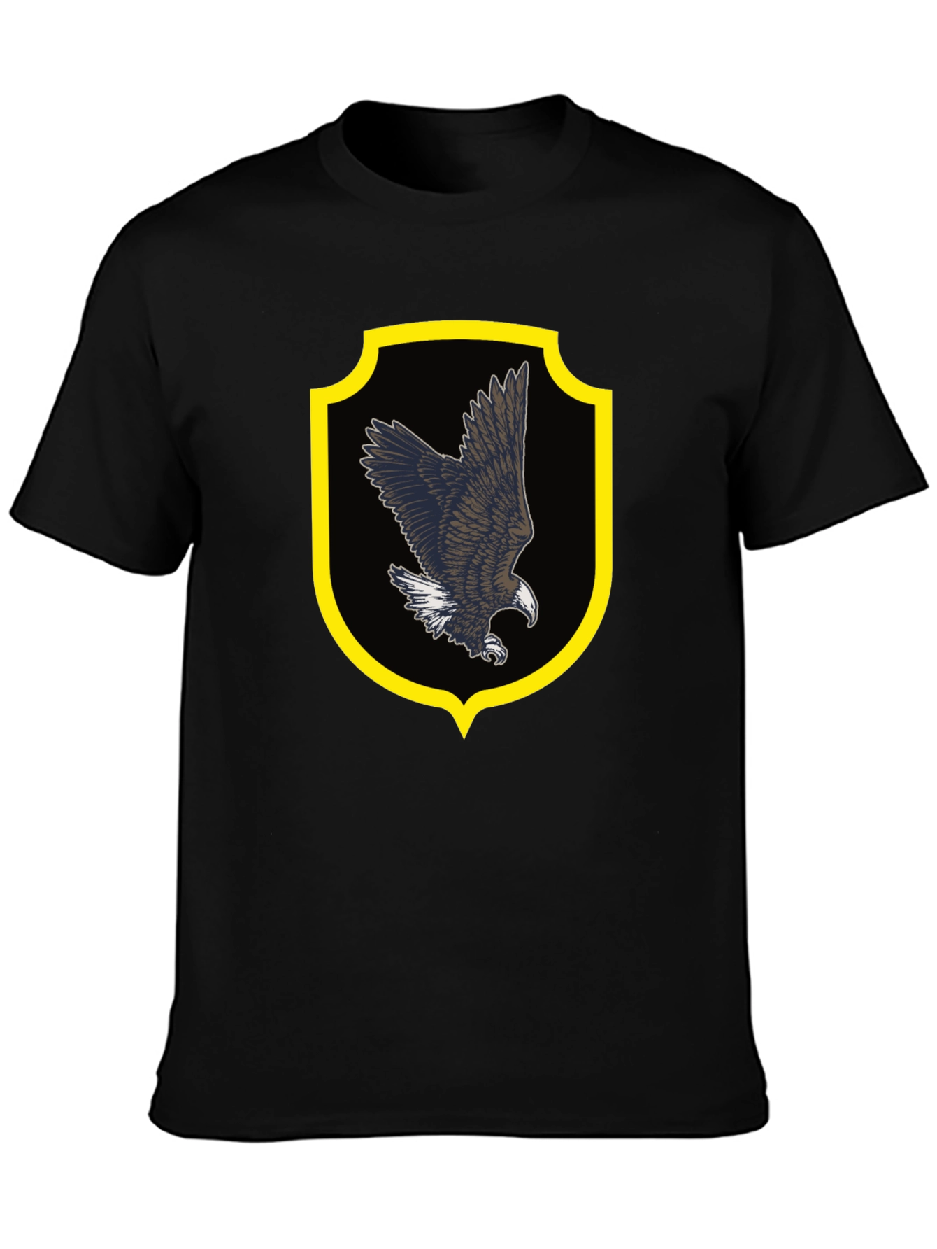 Eagle Crest Graphic Tee - Black Cotton Shirt
