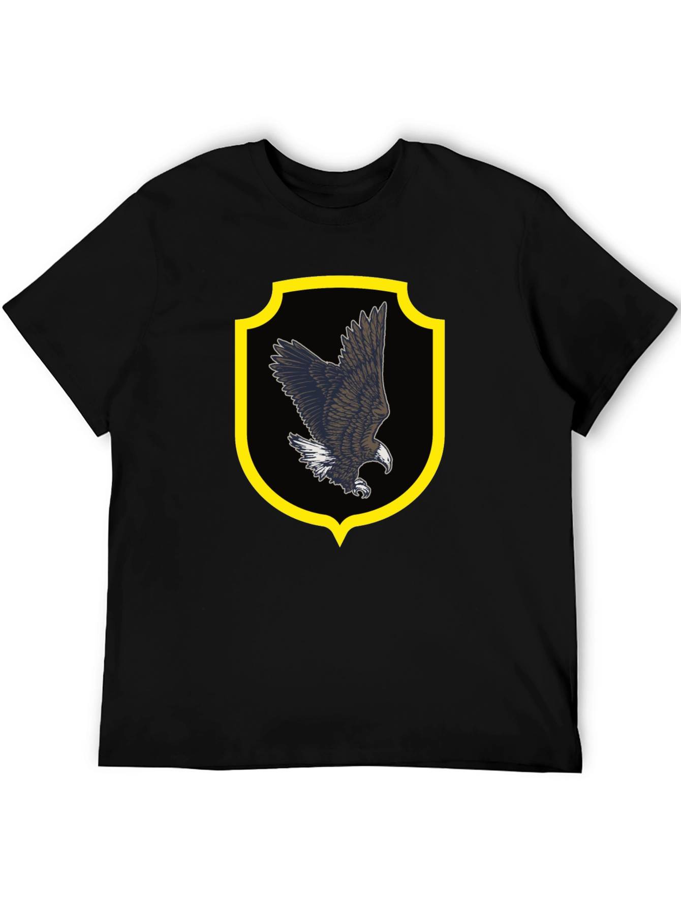 Eagle Crest Graphic Tee - Black Cotton Shirt