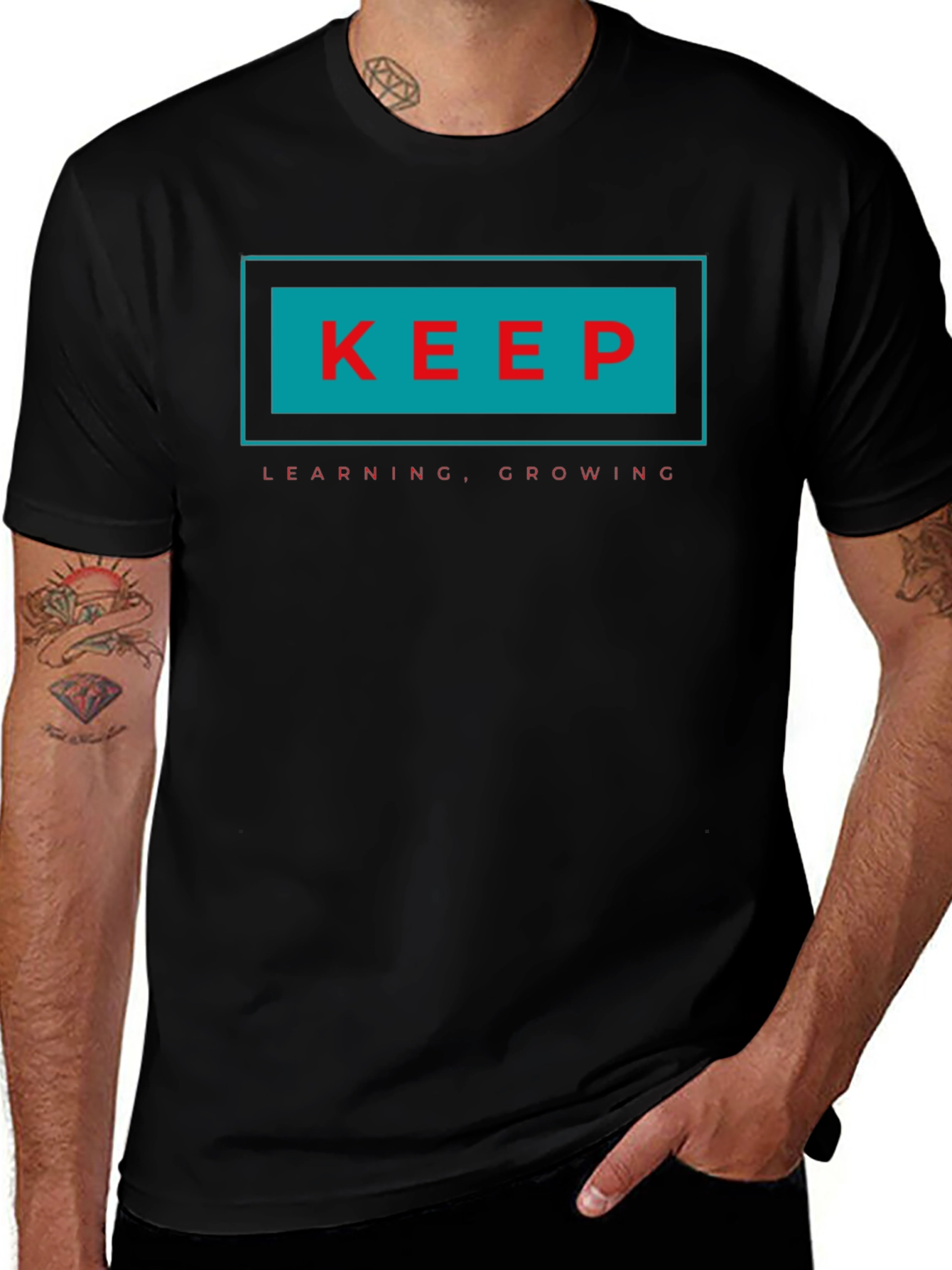 Keep Learning Growing T-Shirt - Black