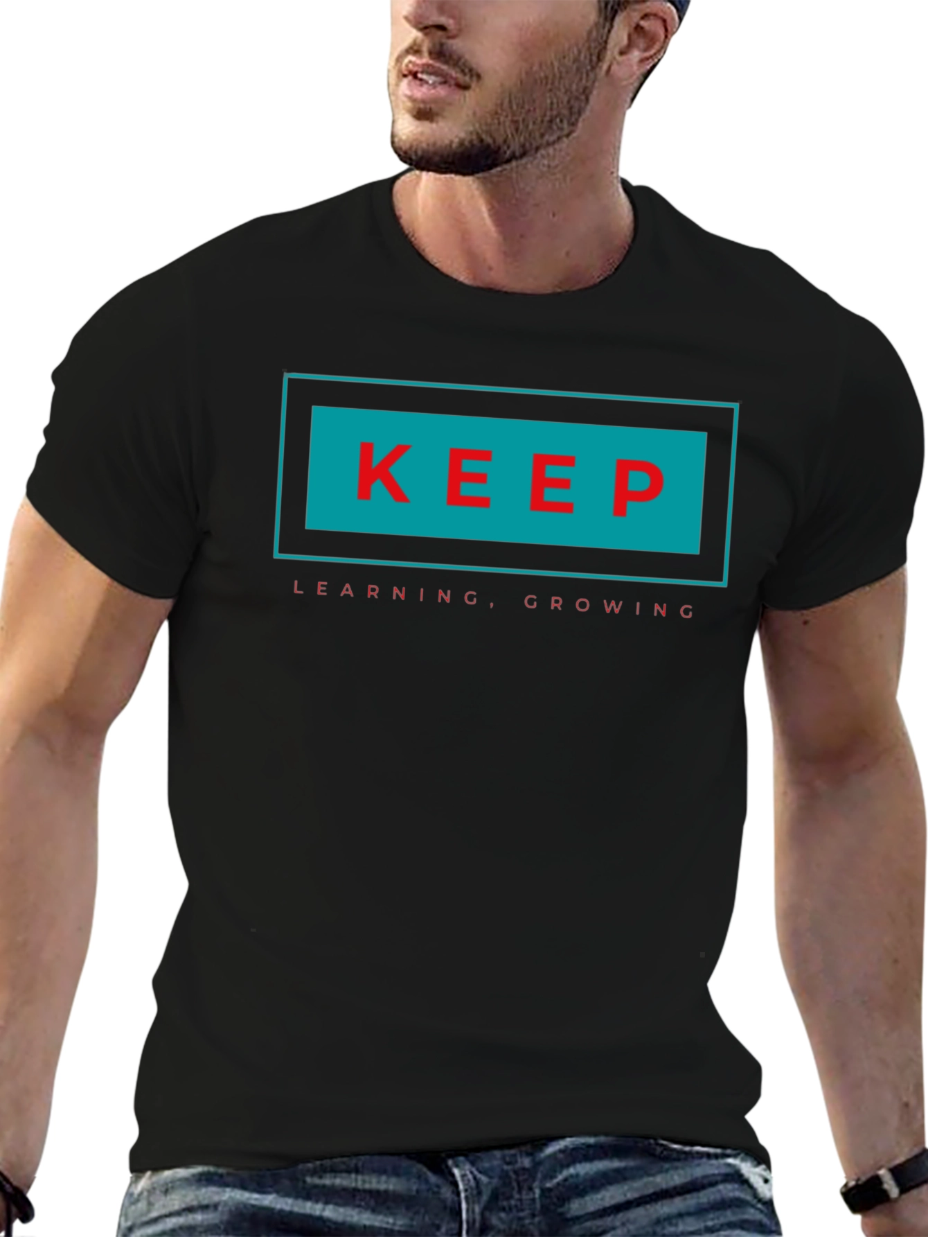 Keep Learning Growing T-Shirt - Black