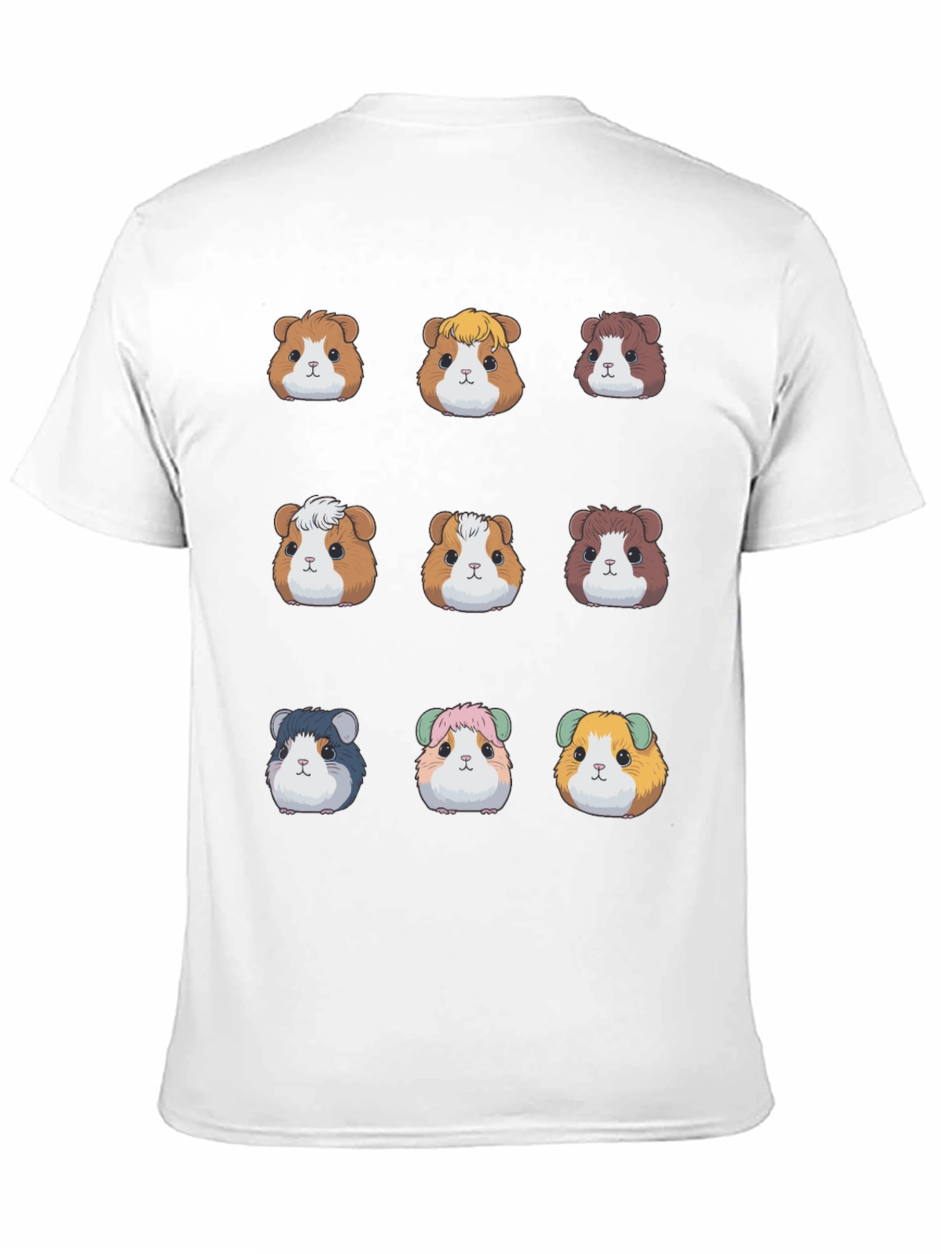Guinea Pig Faces Black T-Shirt