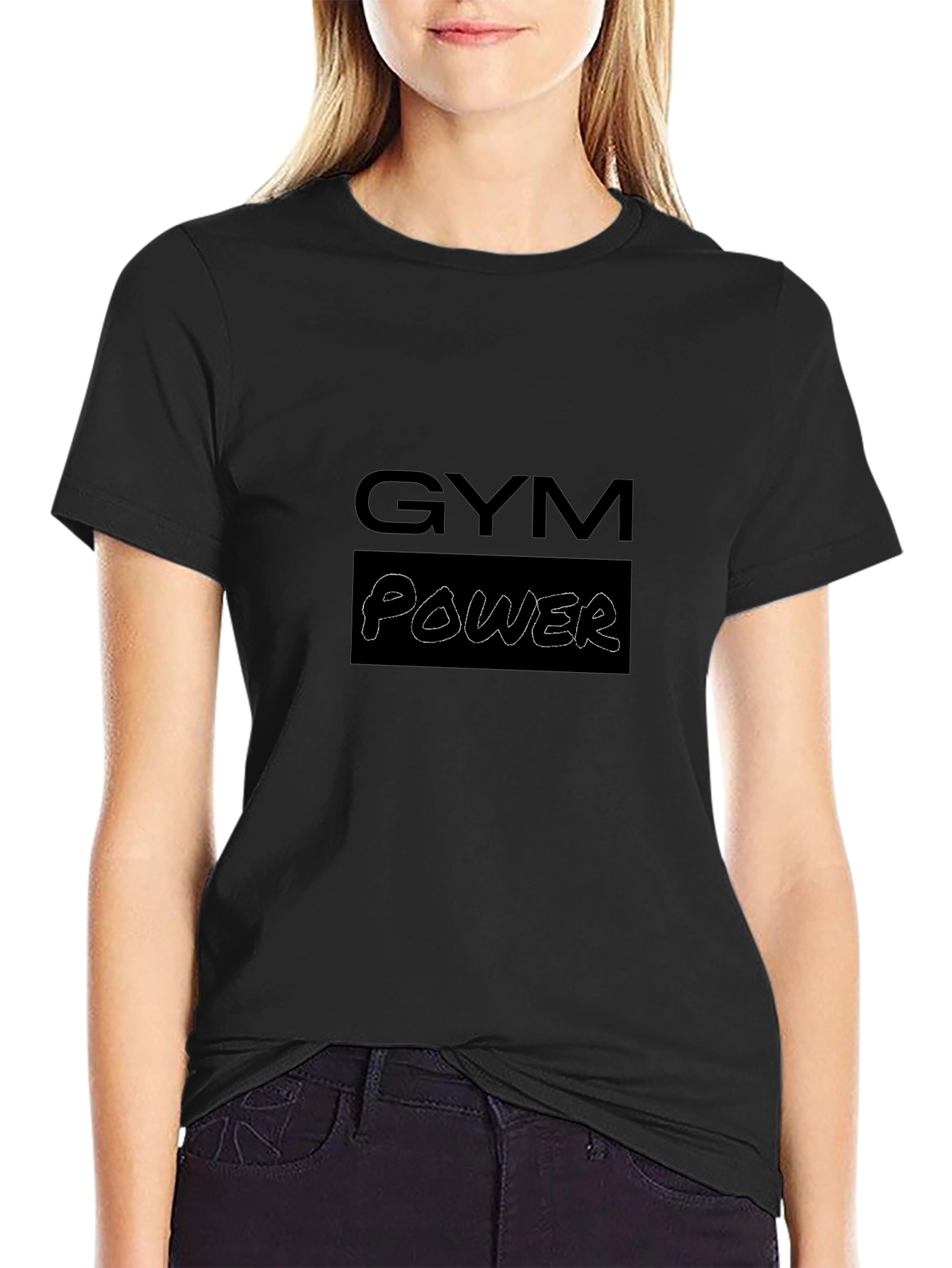 Gym Power Graphic Tee - Black Casual T-Shirt
