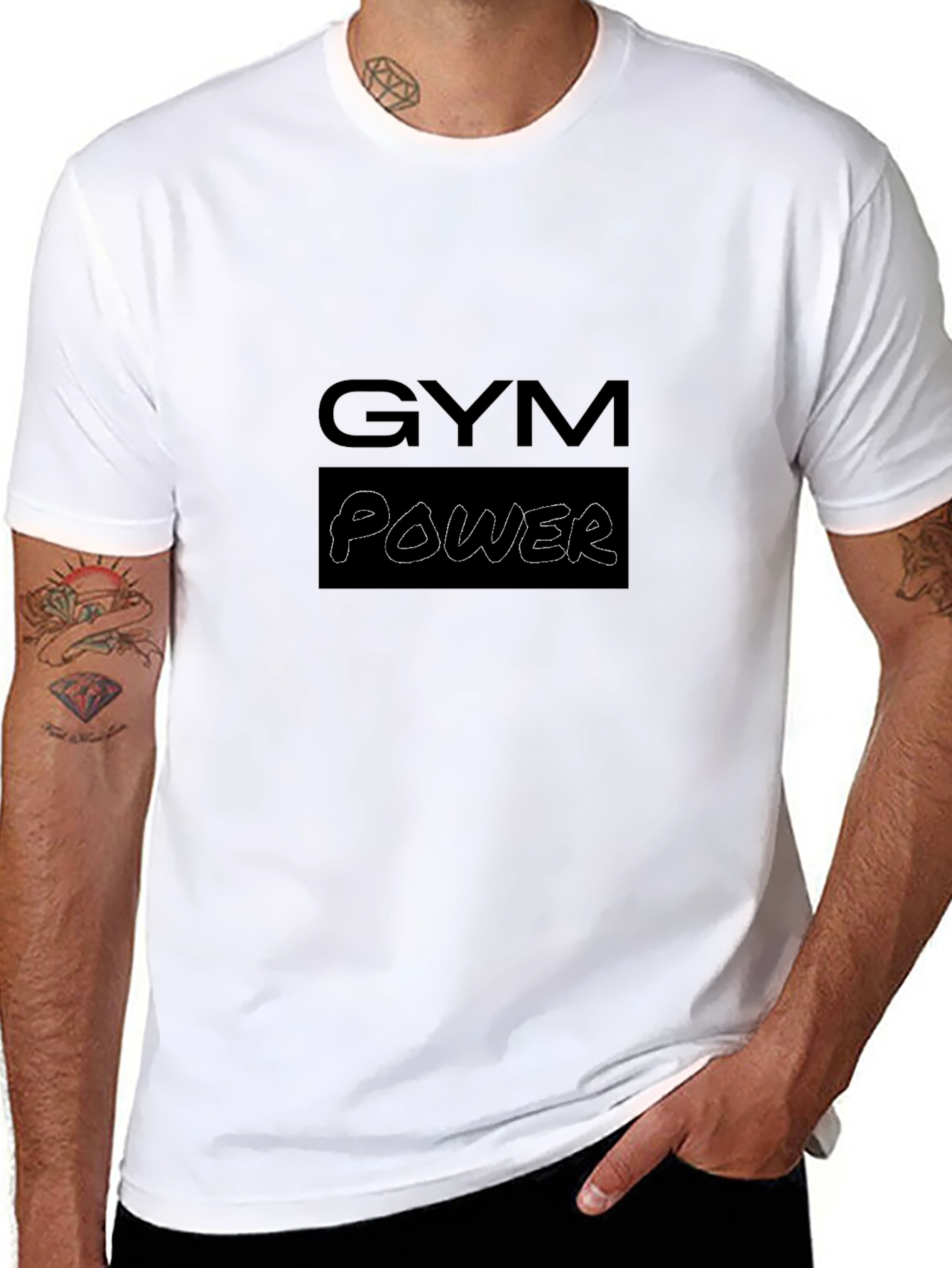 Gym Power Graphic Tee - Black Casual T-Shirt