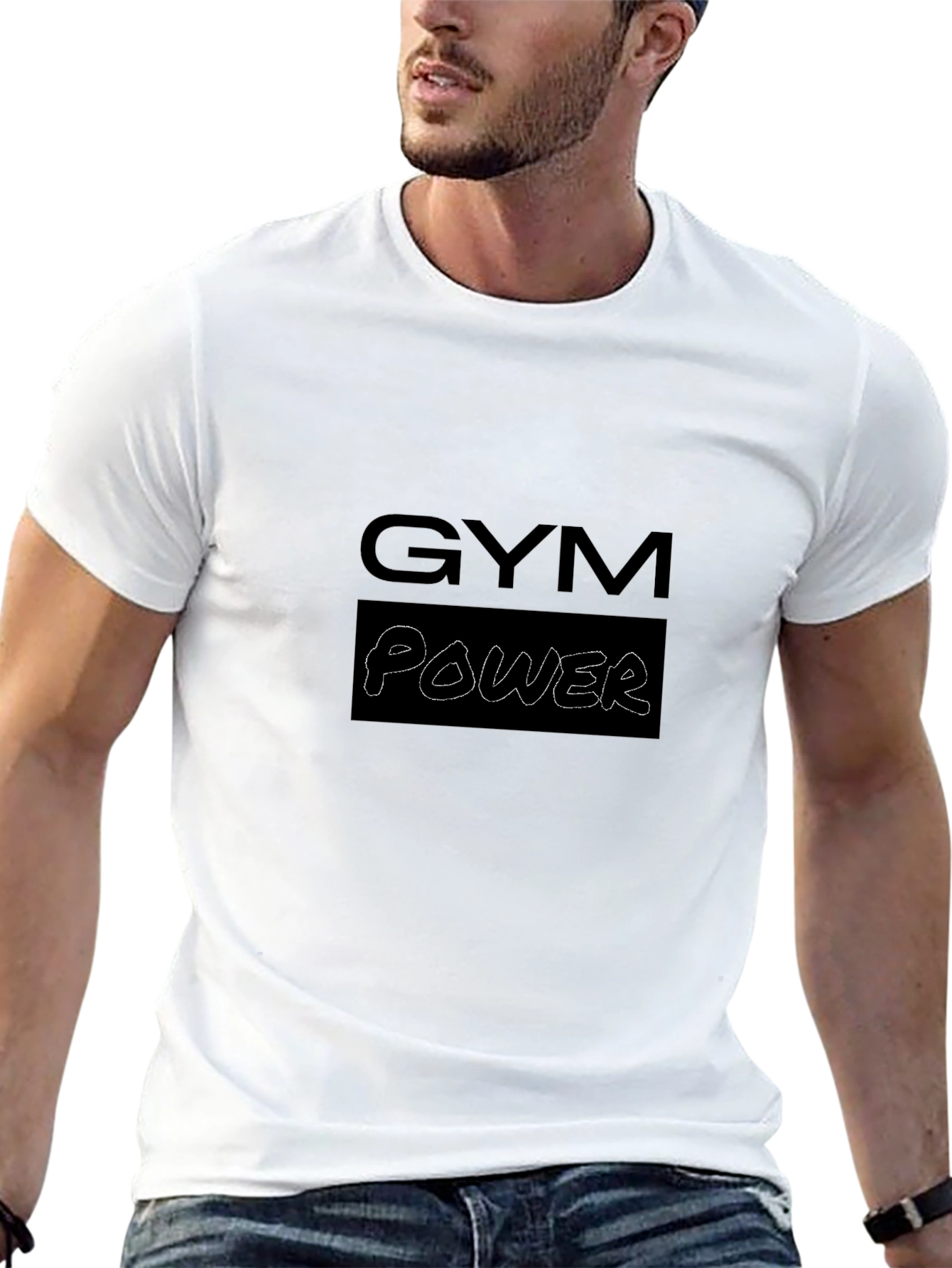 Gym Power Graphic Tee - Black Casual T-Shirt