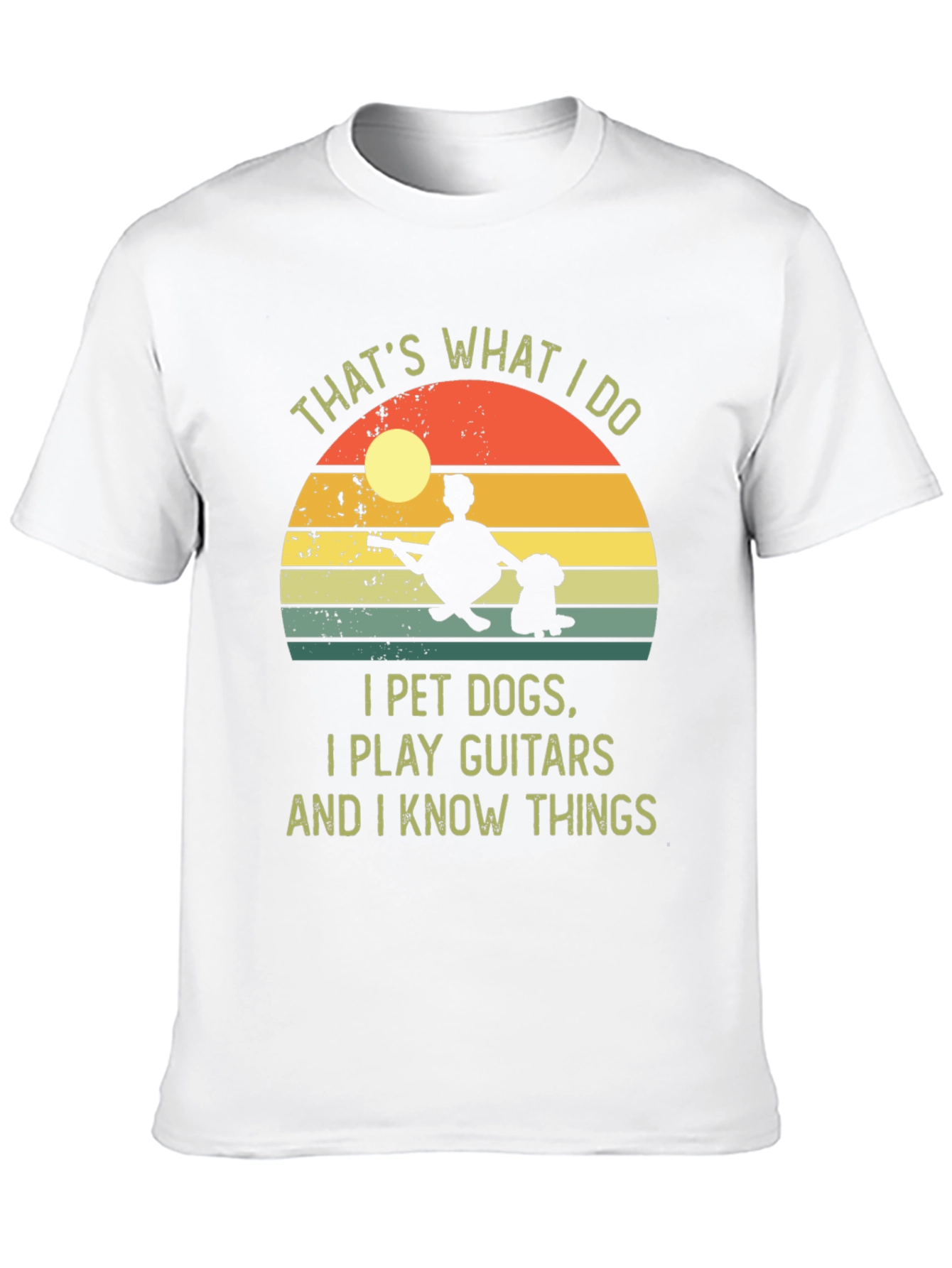 I Pet Dogs Play Guitars Know Things Graphic Tee