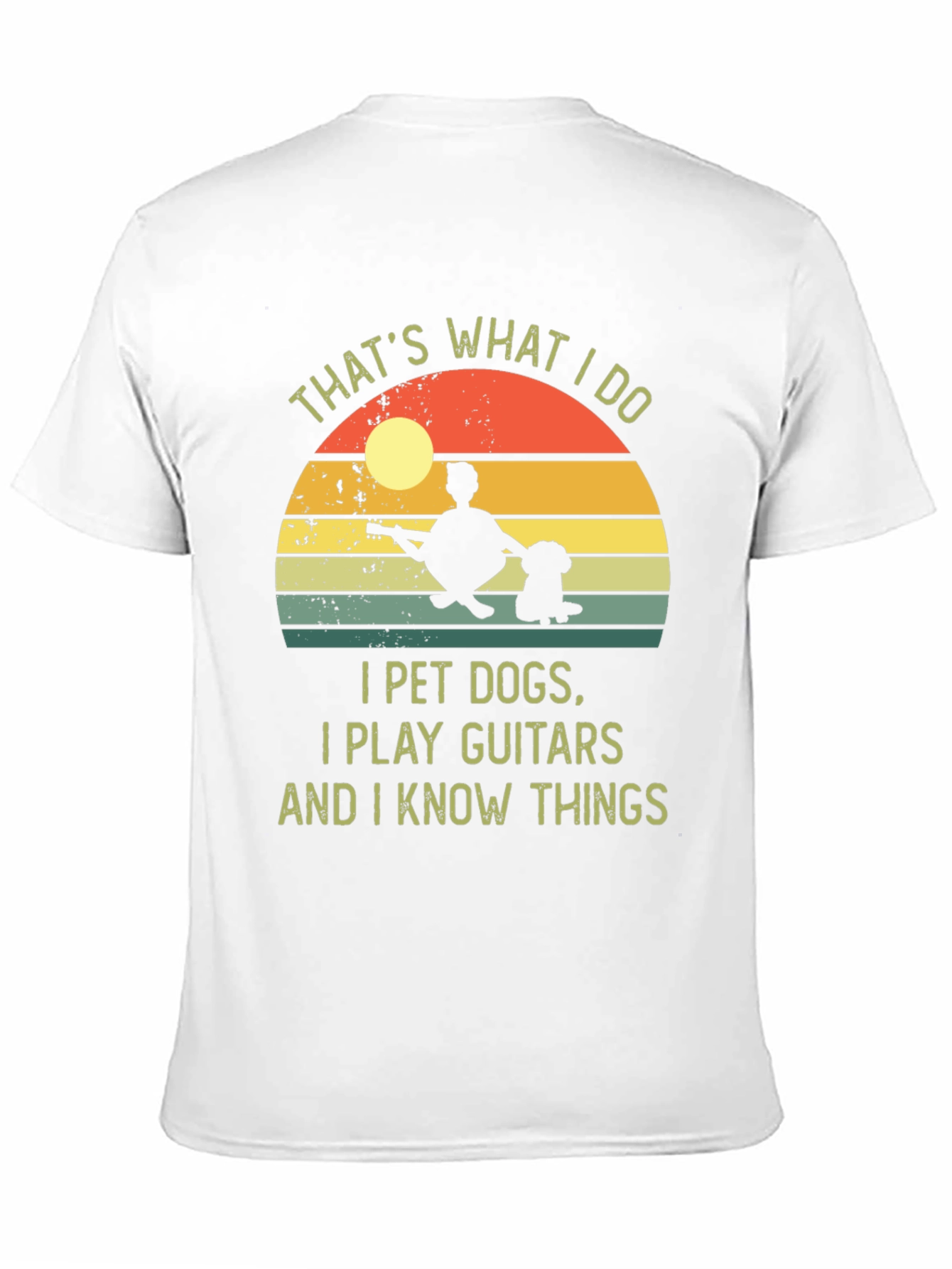 I Pet Dogs Play Guitars Know Things Graphic Tee