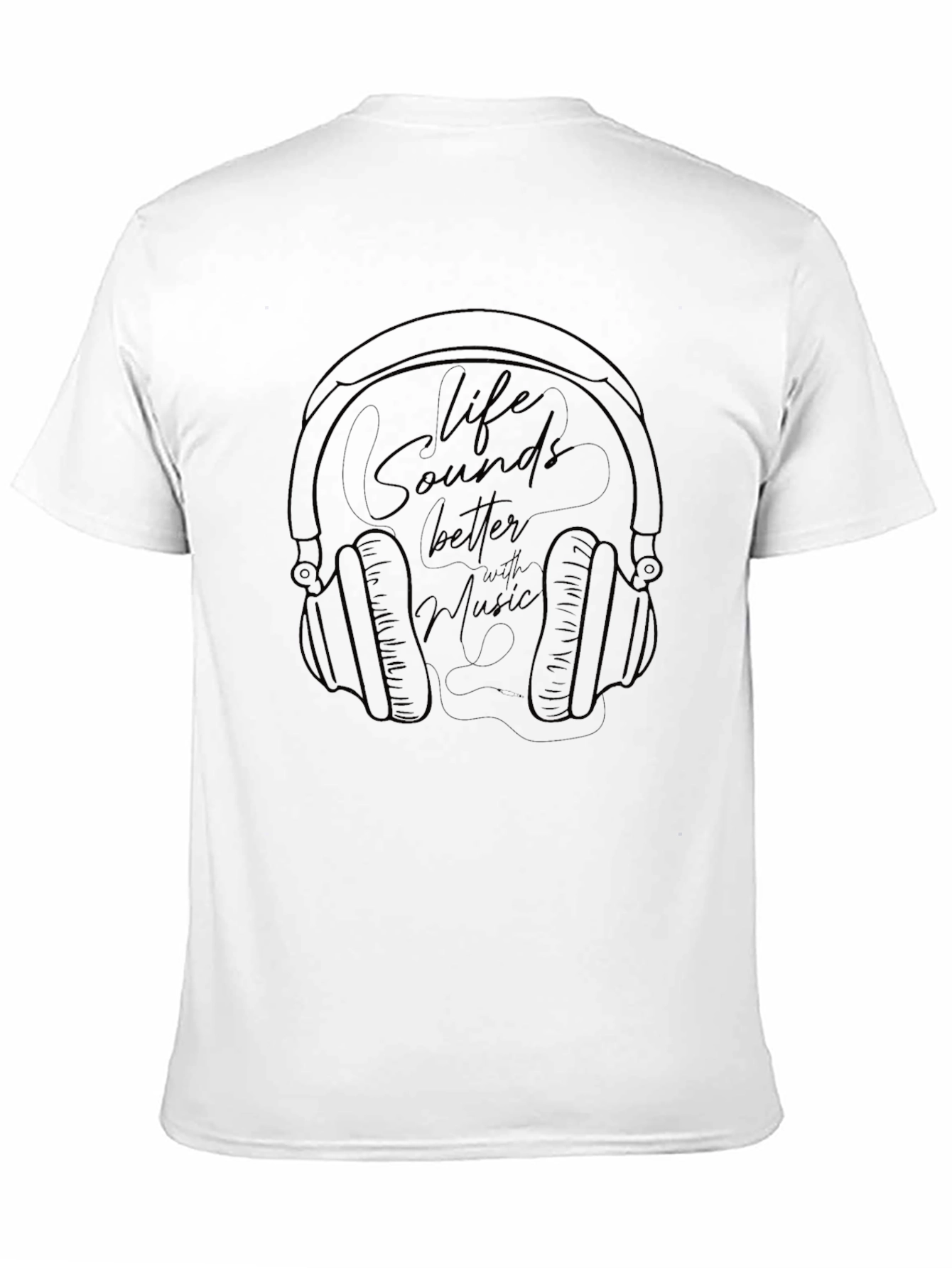 Life Sounds Better with Music Black T-Shirt
