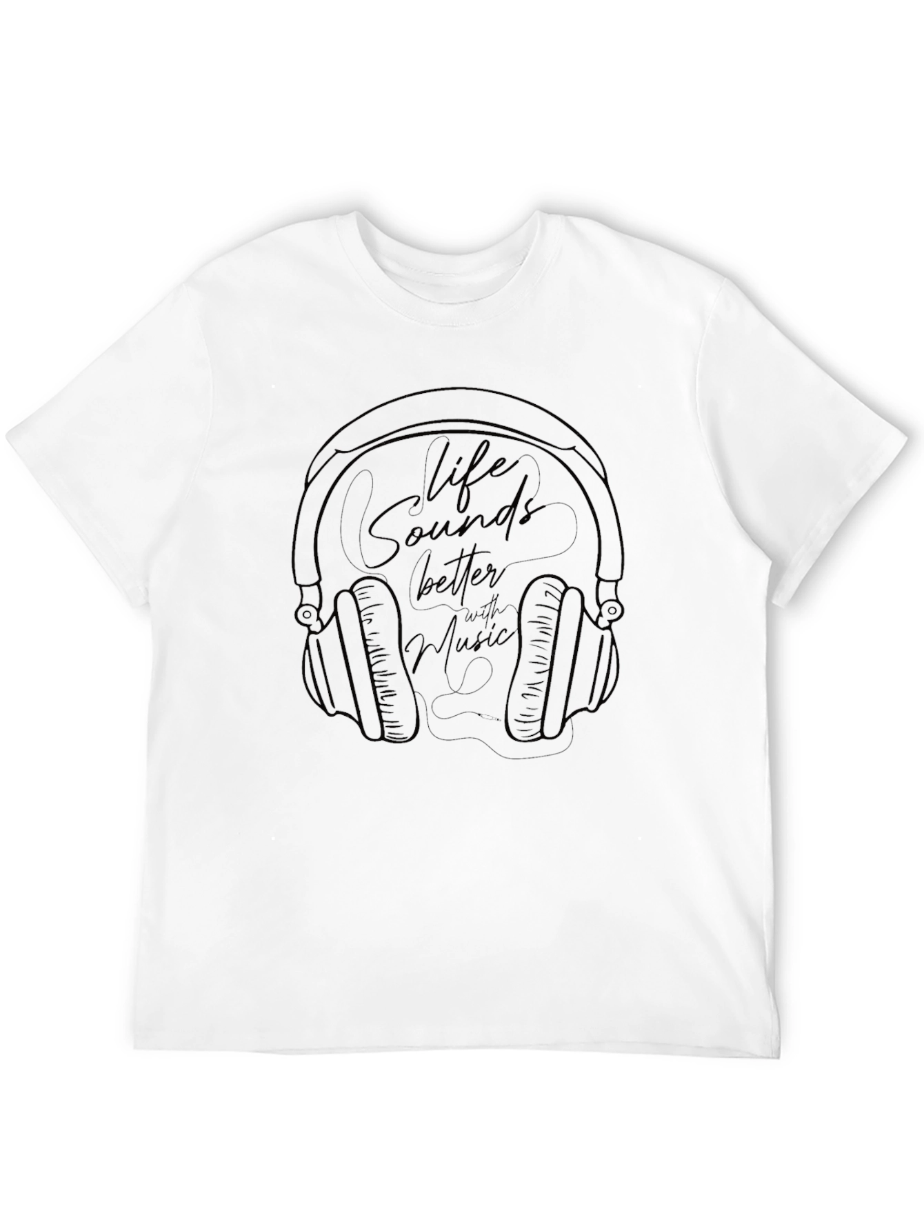 Life Sounds Better with Music Black T-Shirt