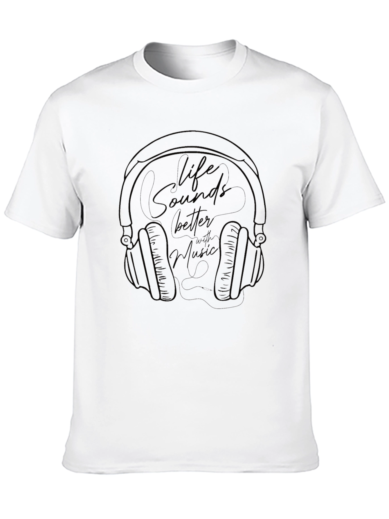 Life Sounds Better with Music Black T-Shirt