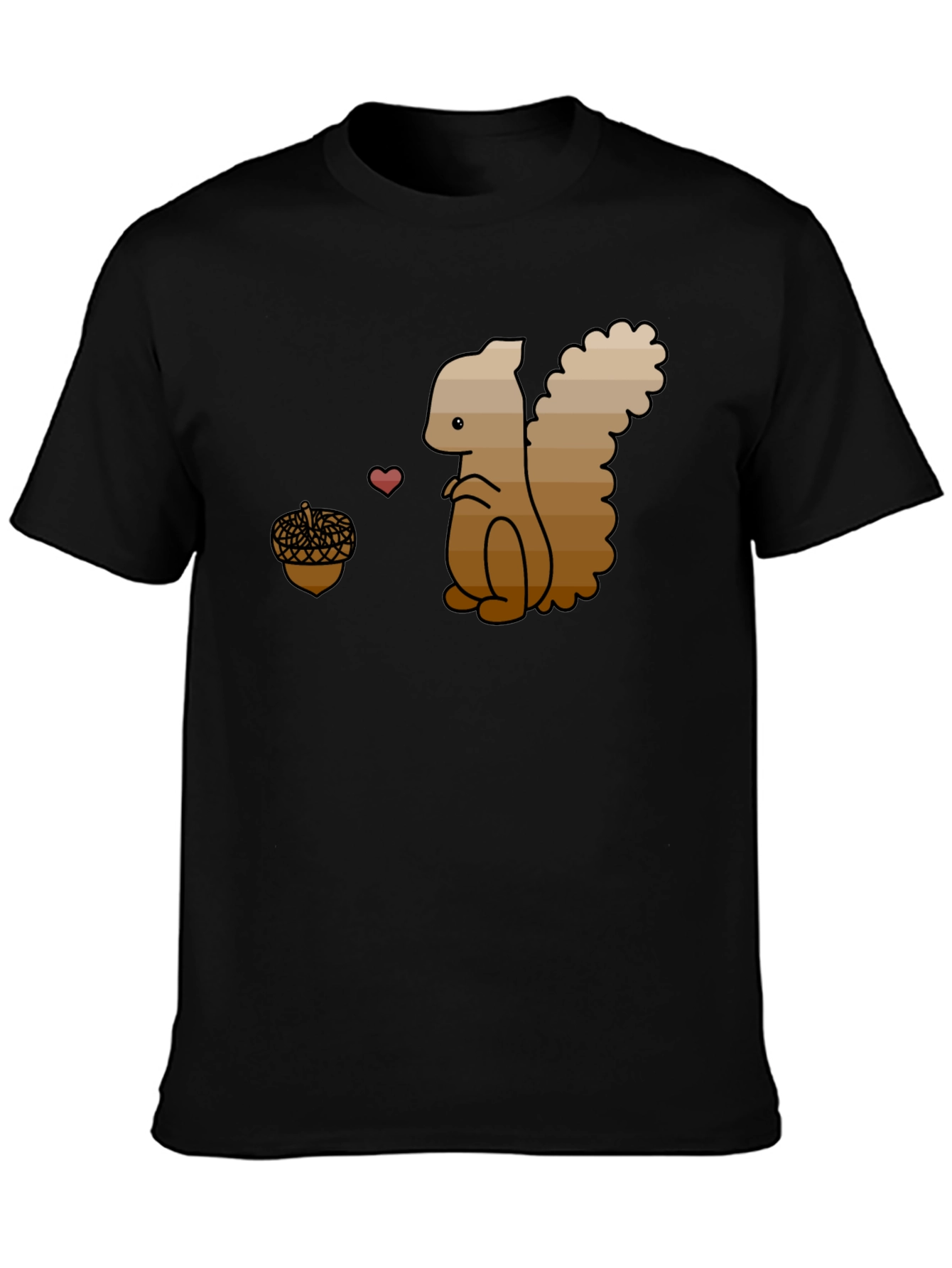 Squirrel Love Nut Black T-Shirt - Cute Animal Tee