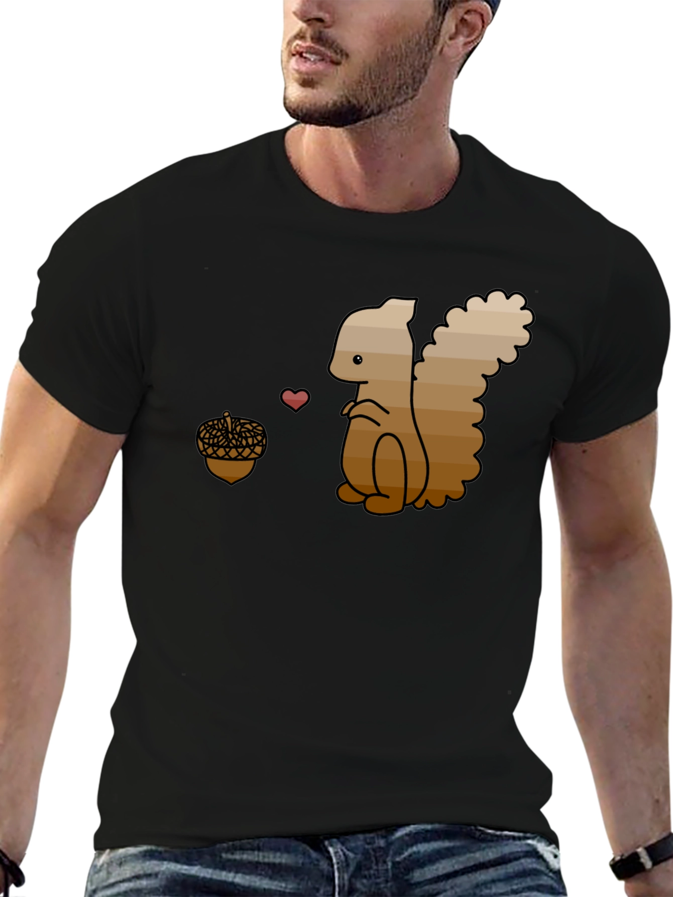 Squirrel Love Nut Black T-Shirt - Cute Animal Tee