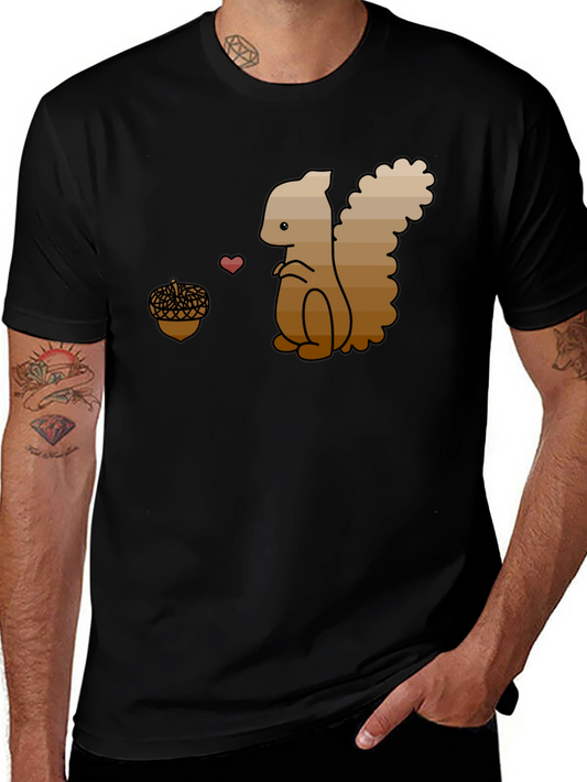 Squirrel Love Nut Black T-Shirt - Cute Animal Tee