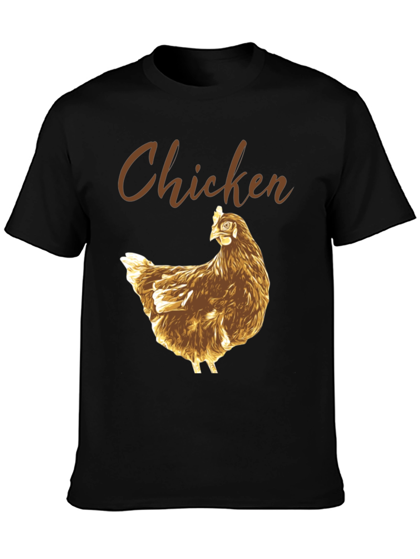 Funny Chicken Graphic Tee - Black Cotton T-Shirt