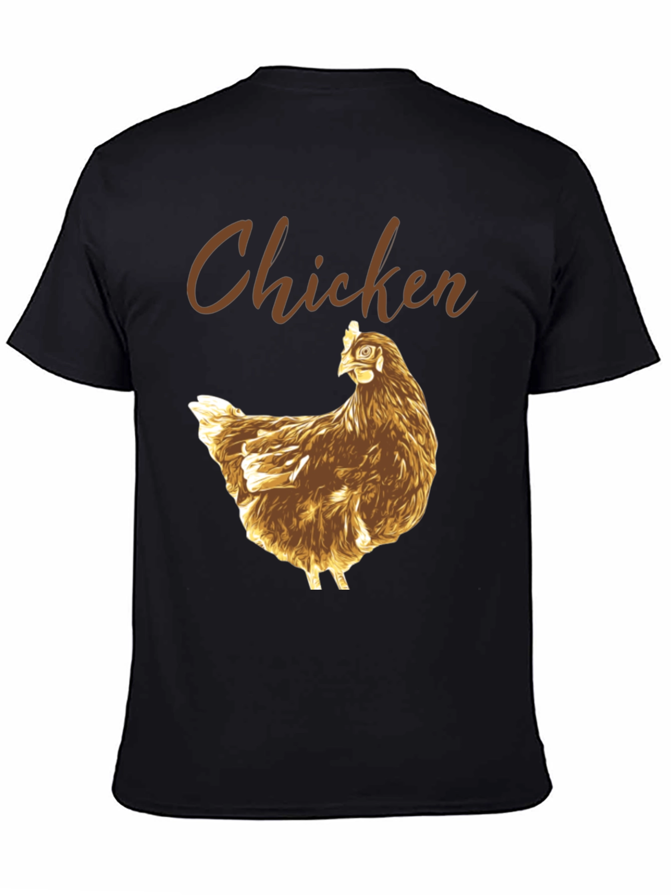 Funny Chicken Graphic Tee - Black Cotton T-Shirt