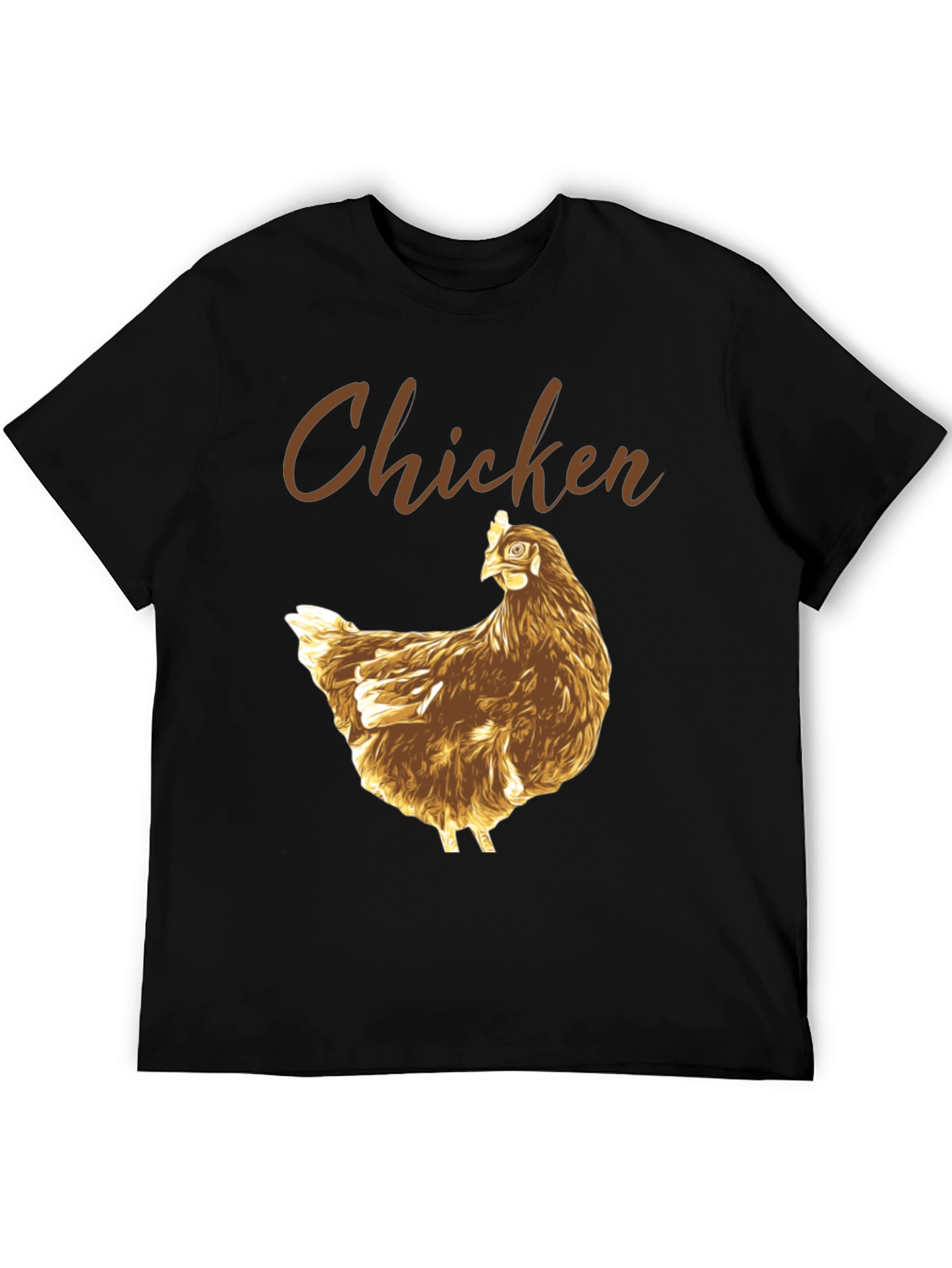 Funny Chicken Graphic Tee - Black Cotton T-Shirt