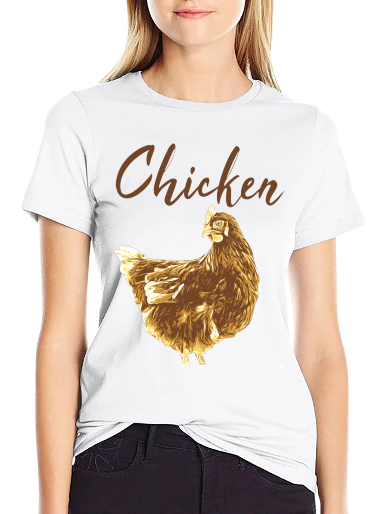 Funny Chicken Graphic Tee - Black Cotton T-Shirt