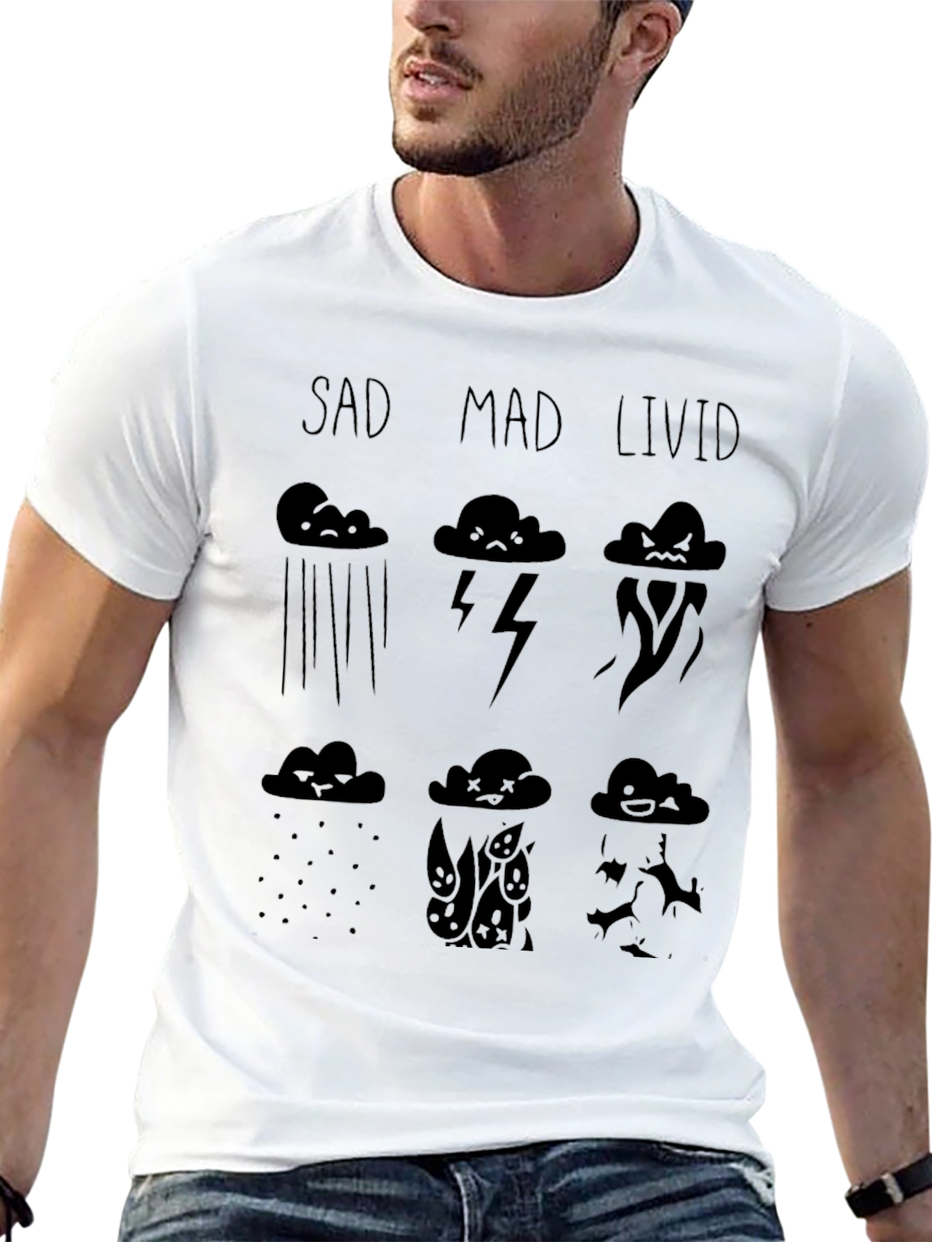 Emotional Weather Tee - Sad Mad Livid Cloud T-Shirt