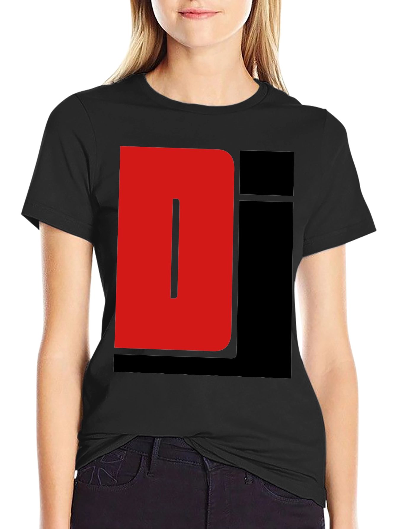 Red and Black Graphic Tee Shirt