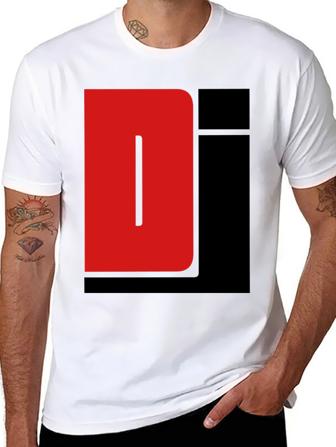 Red and Black Graphic Tee Shirt