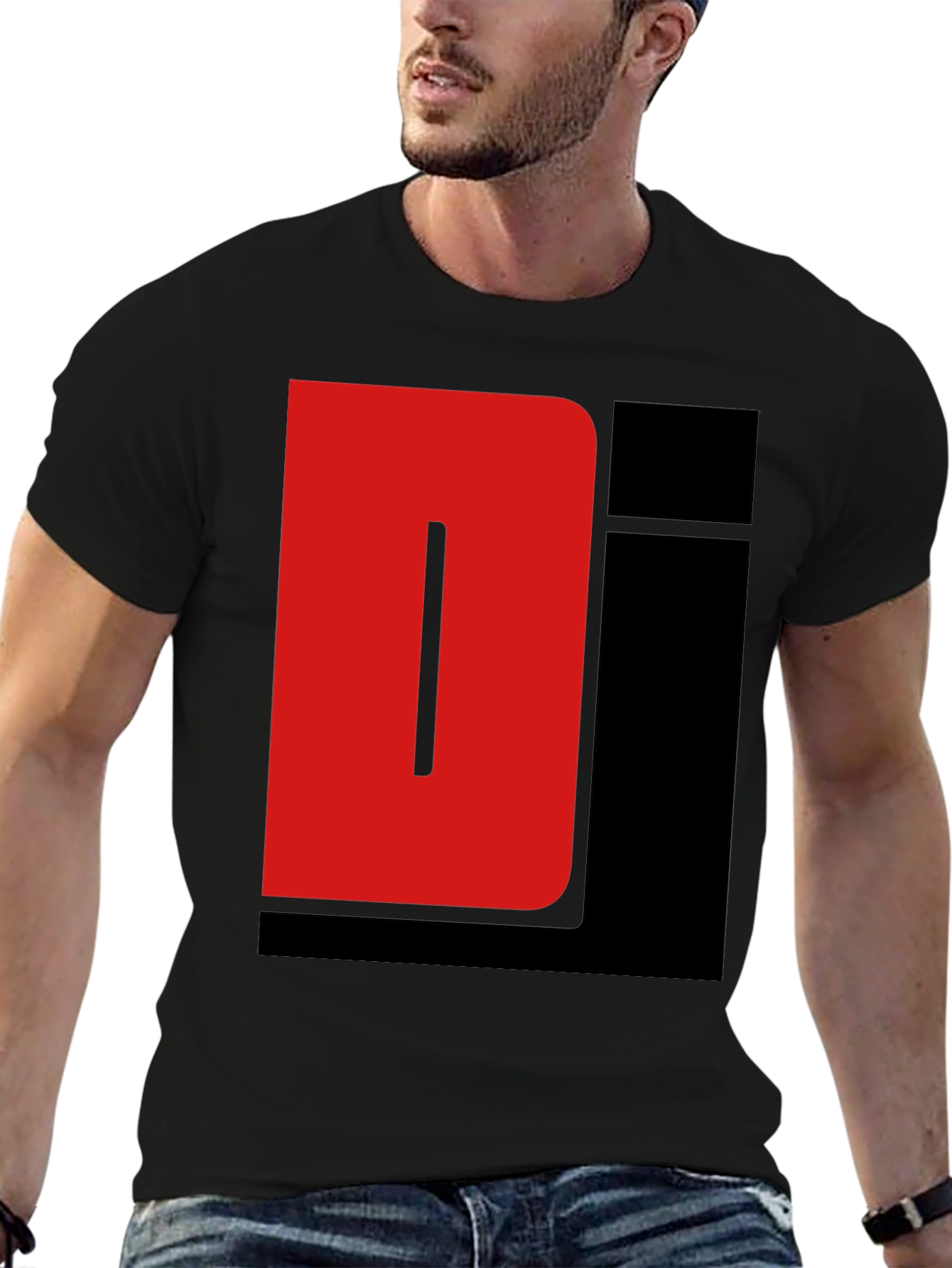 Red and Black Graphic Tee Shirt