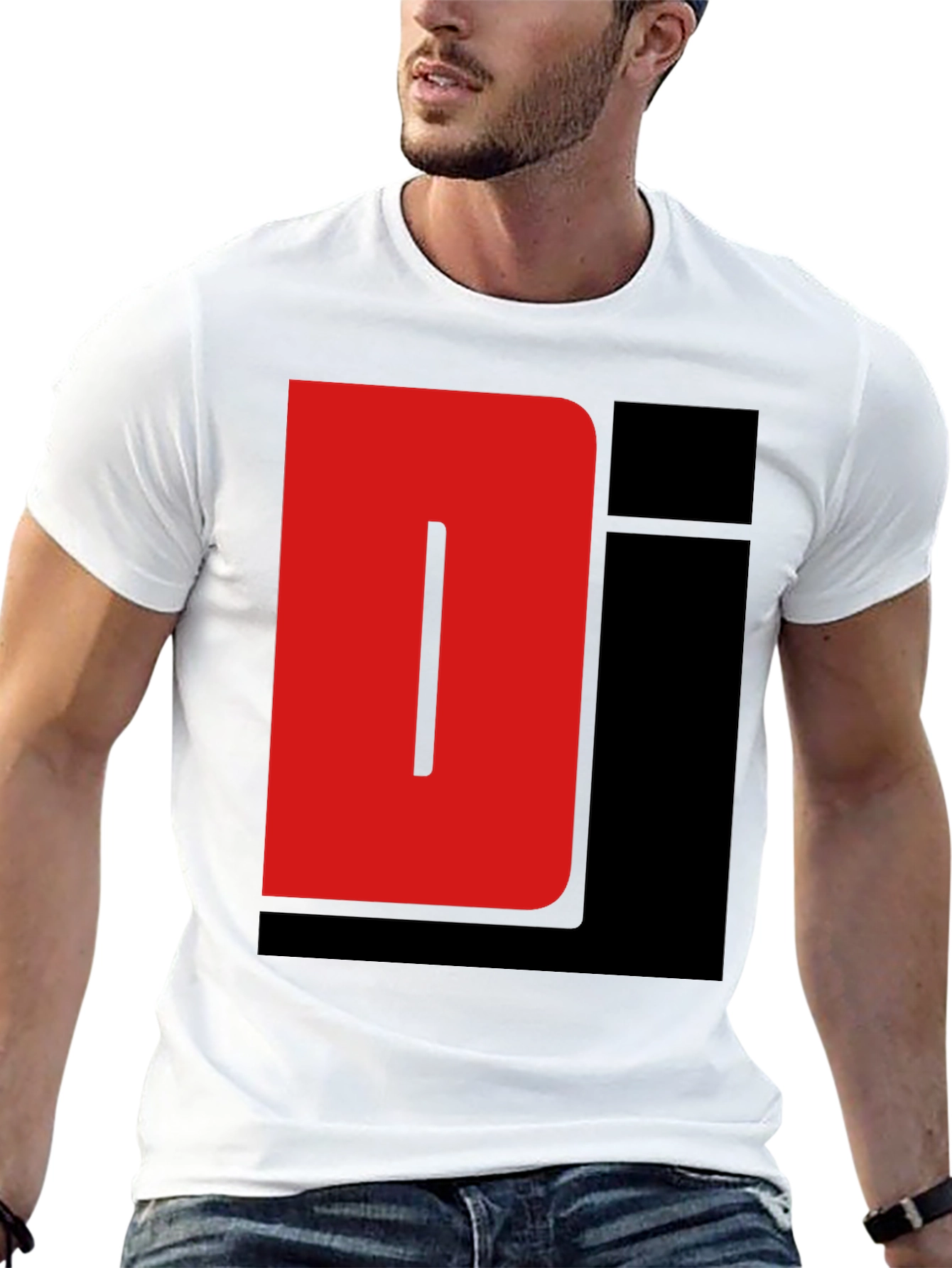 Red and Black Graphic Tee Shirt