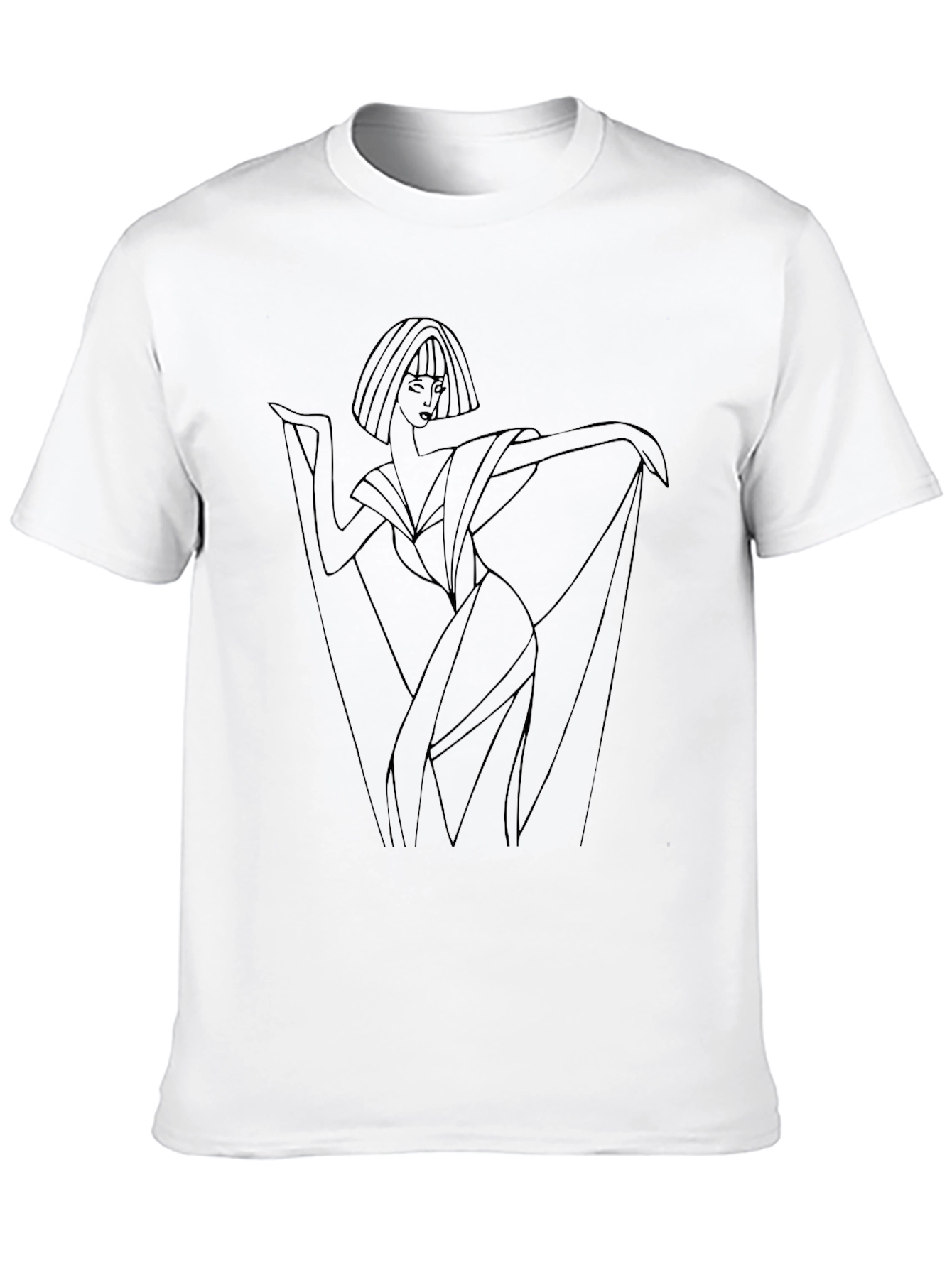 Elegant Woman Graphic Black T-Shirt