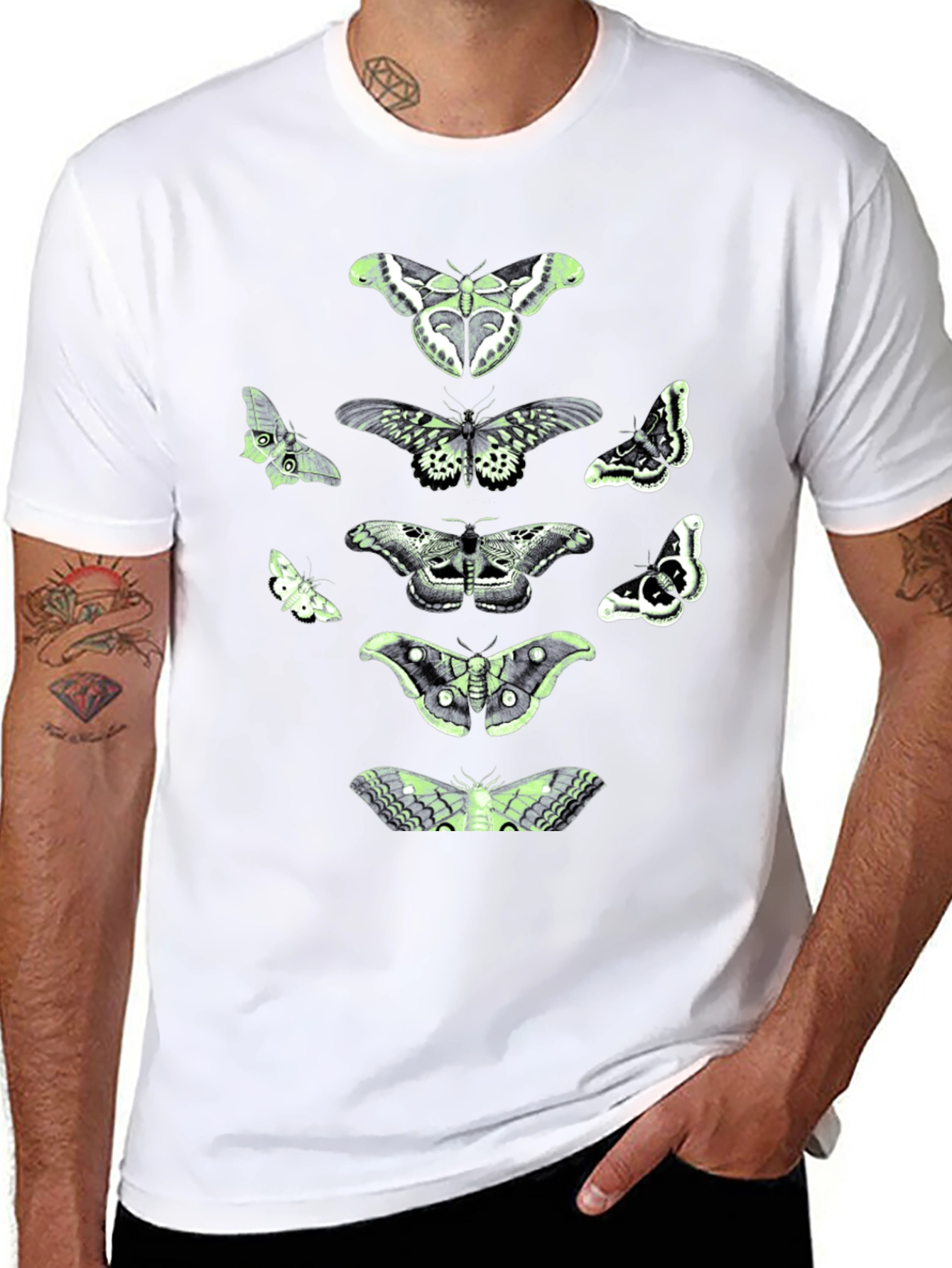 Moth Graphic Tee - Black Cotton Blend