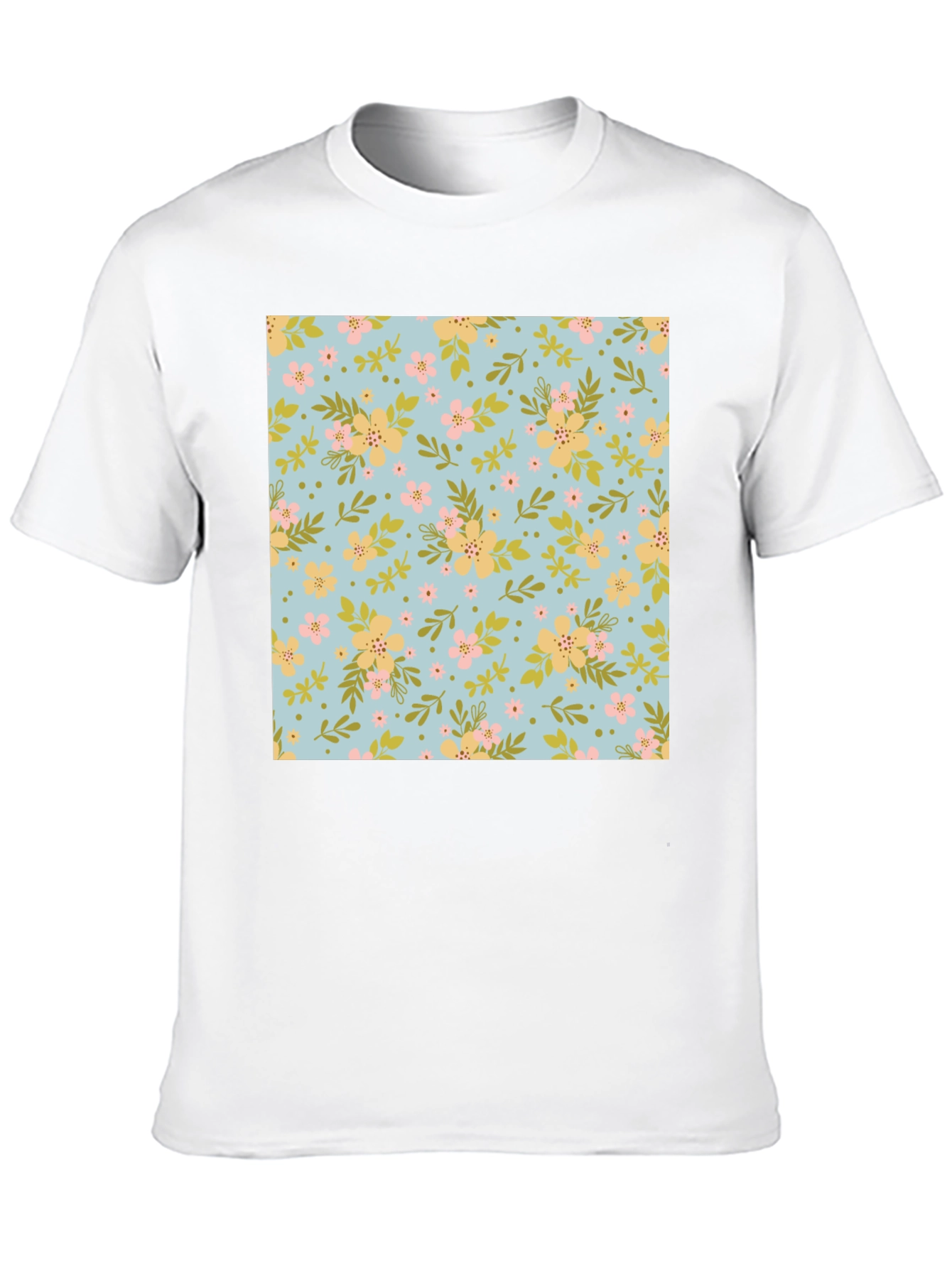 Floral Pattern Black T-Shirt