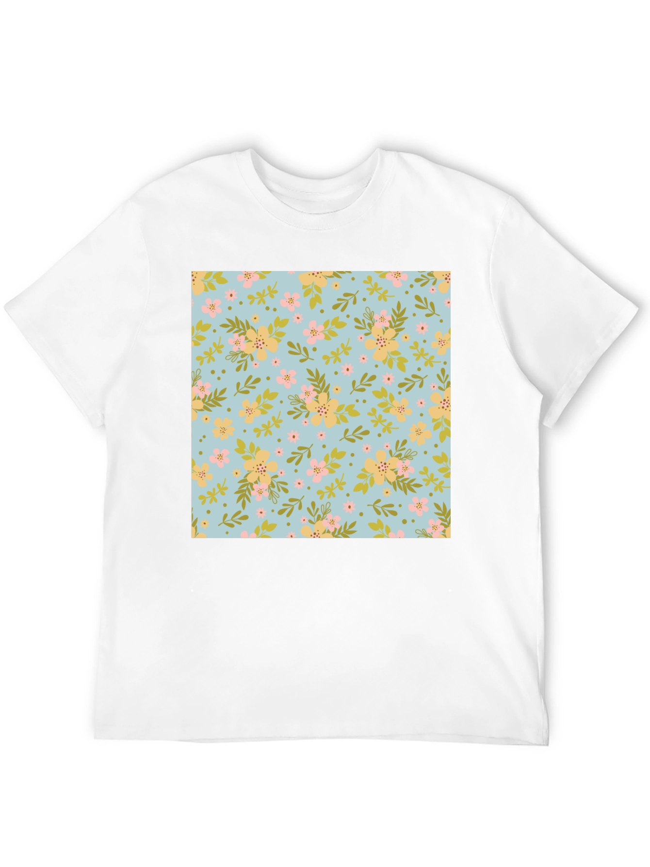 Floral Pattern Black T-Shirt