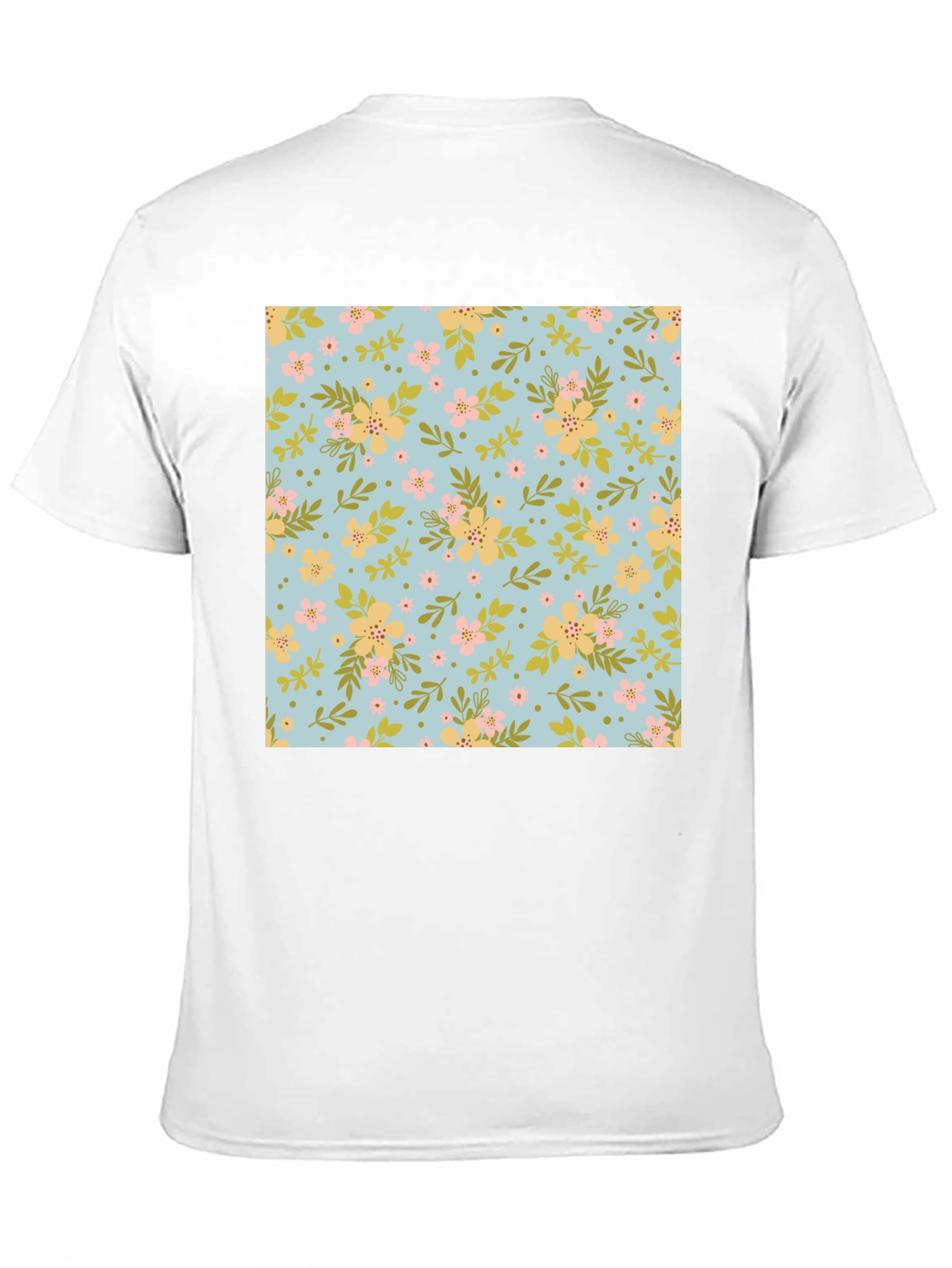 Floral Pattern Black T-Shirt
