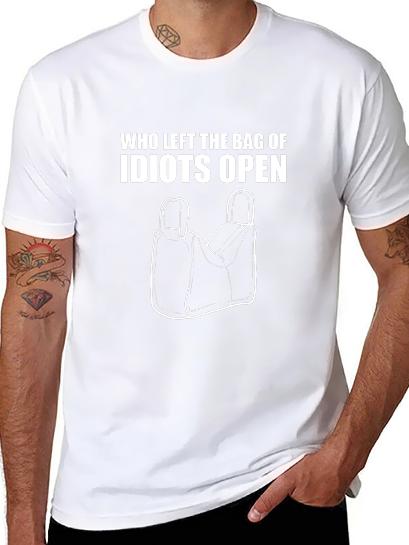 Funny Idiots Bag Graphic T-Shirt