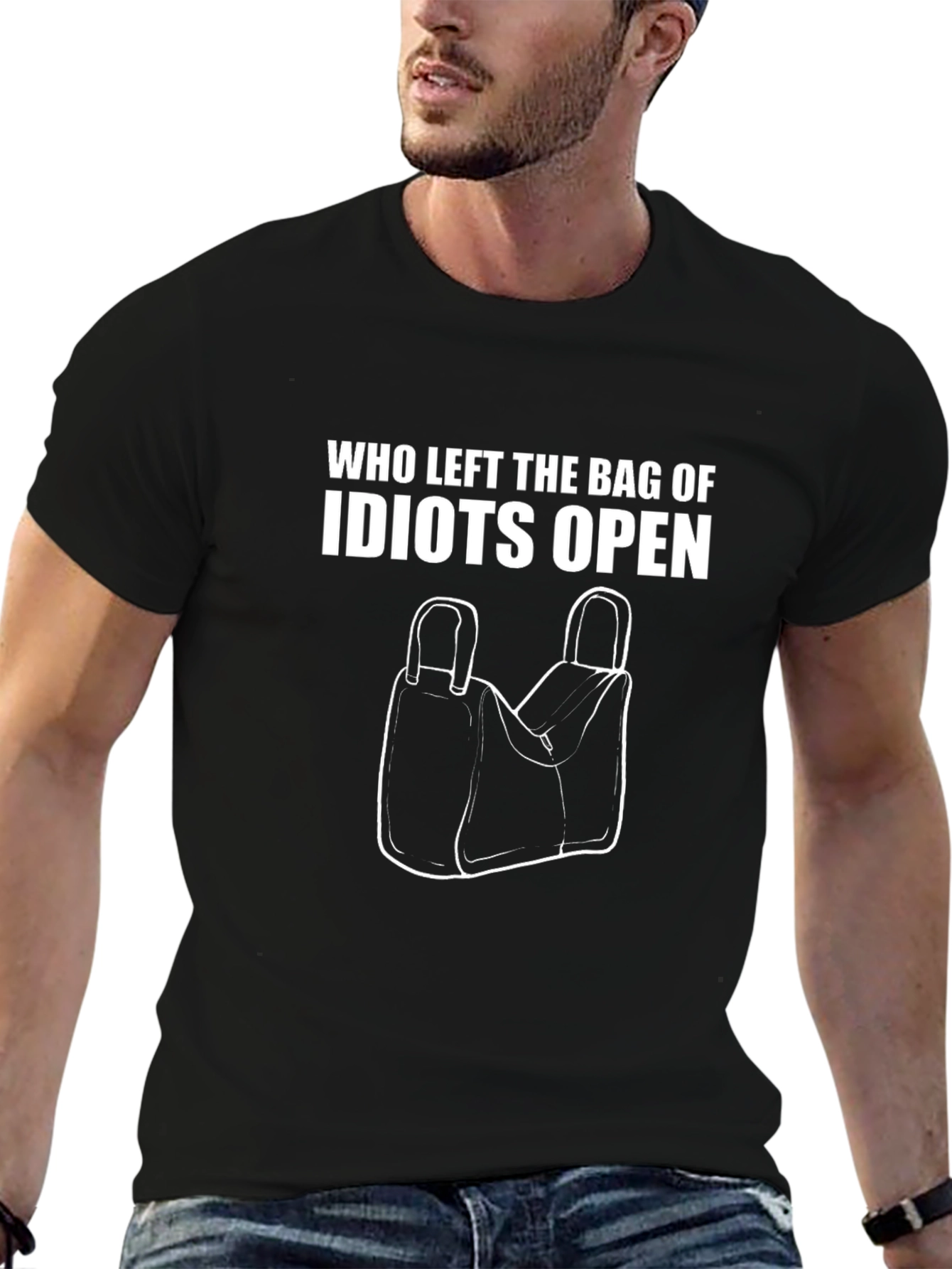 Funny Idiots Bag Graphic T-Shirt