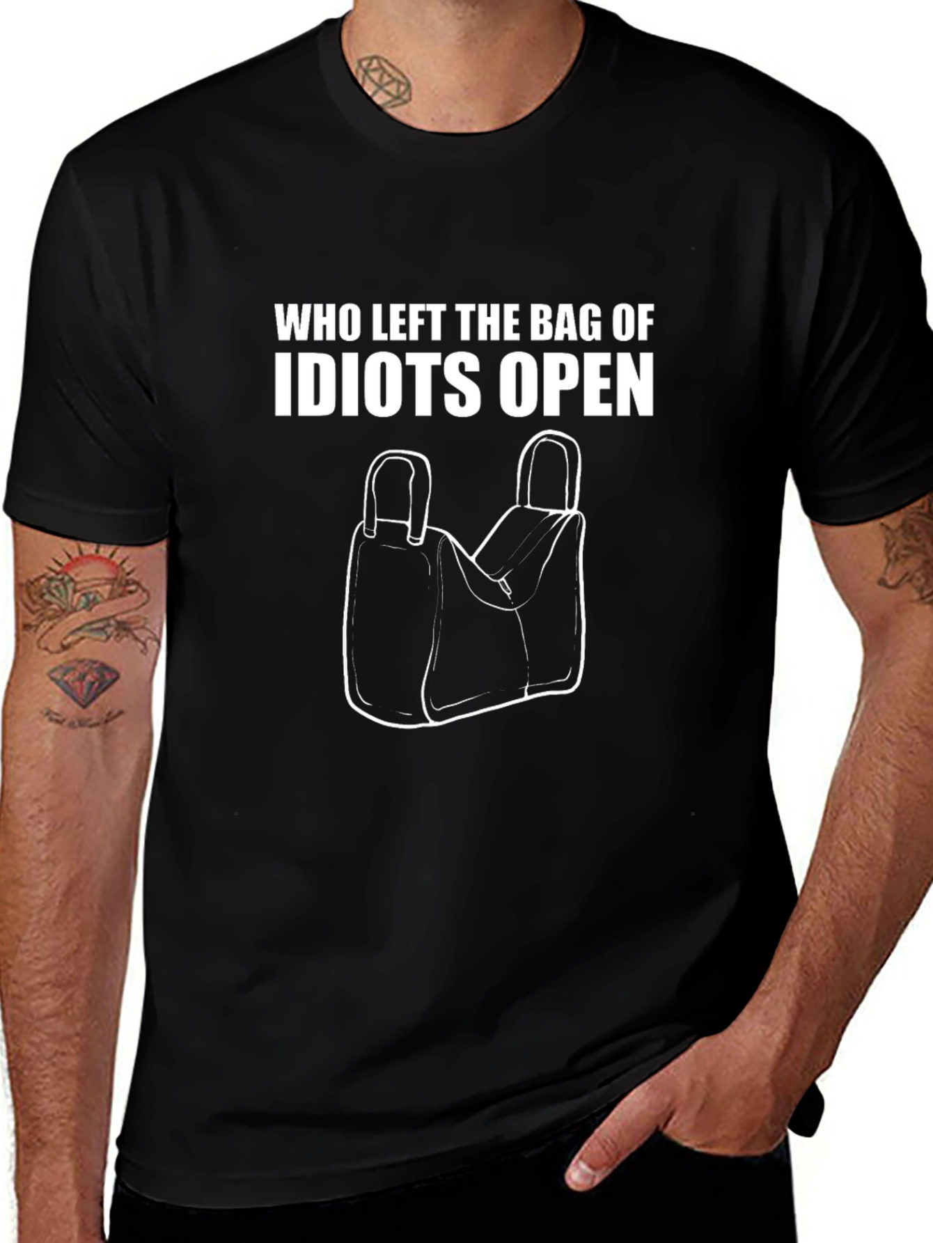 Funny Idiots Bag Graphic T-Shirt