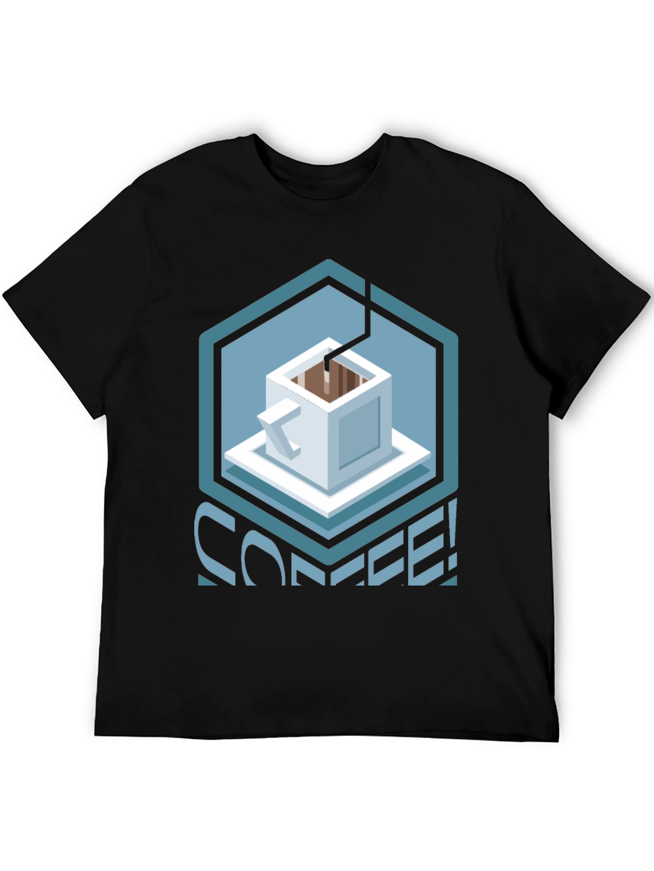 Geometric Coffee T-Shirt - Unique Graphic Tee