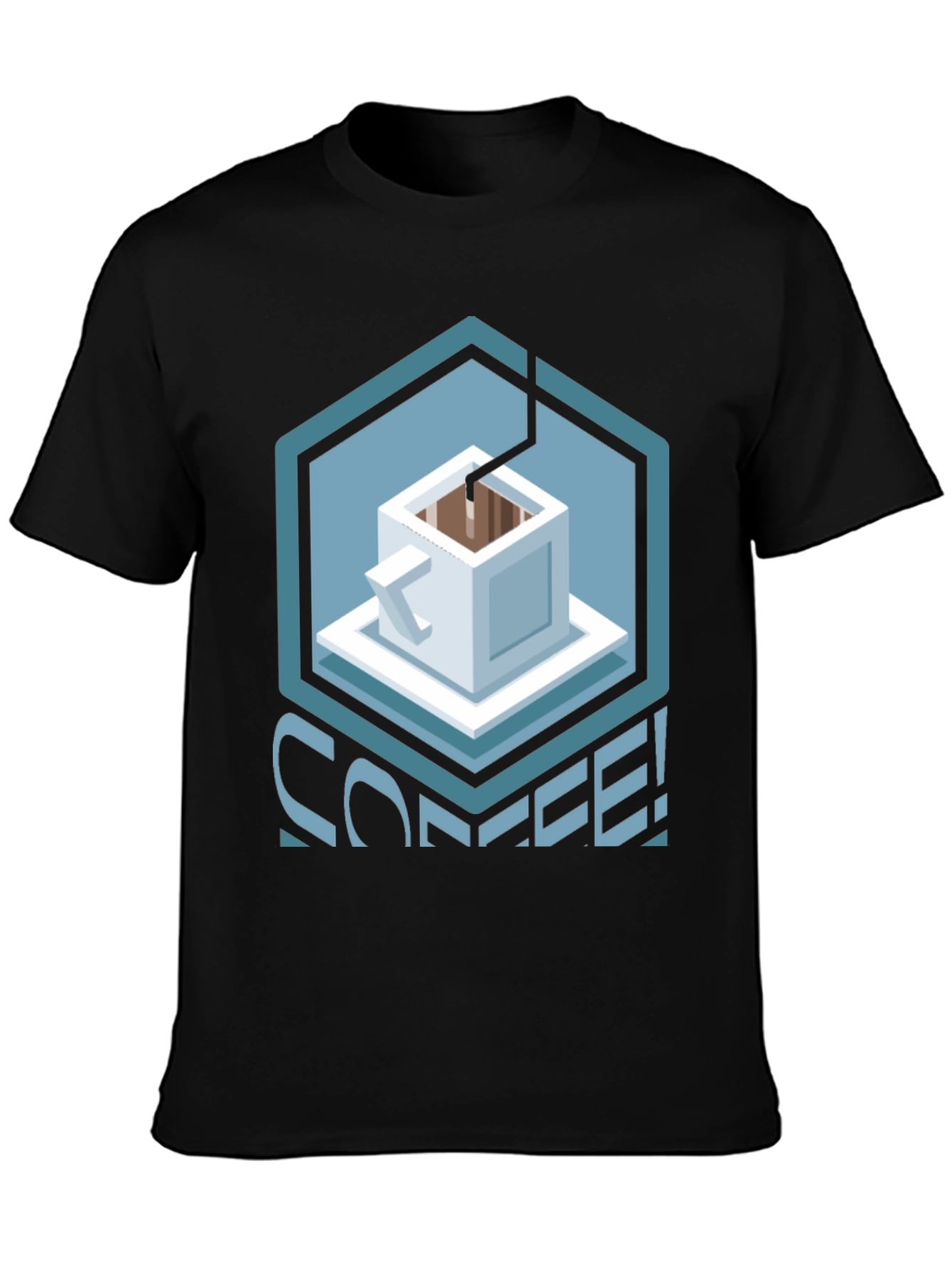 Geometric Coffee T-Shirt - Unique Graphic Tee