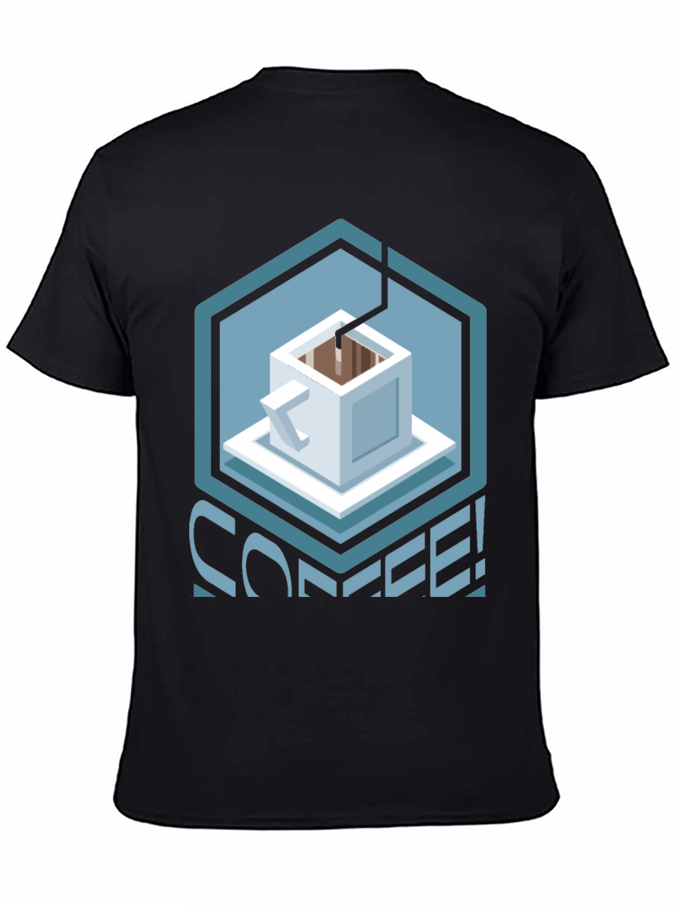 Geometric Coffee T-Shirt - Unique Graphic Tee