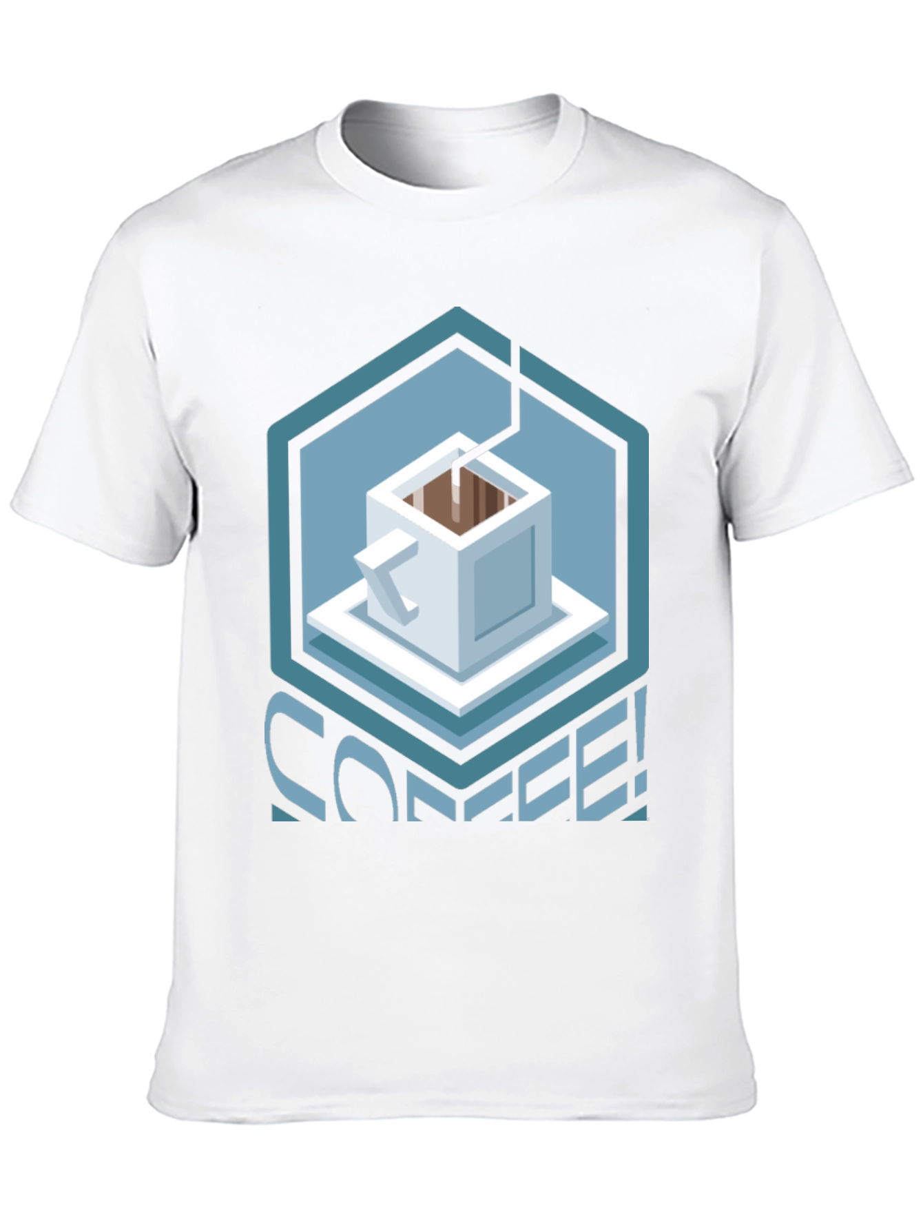 Geometric Coffee T-Shirt - Unique Graphic Tee
