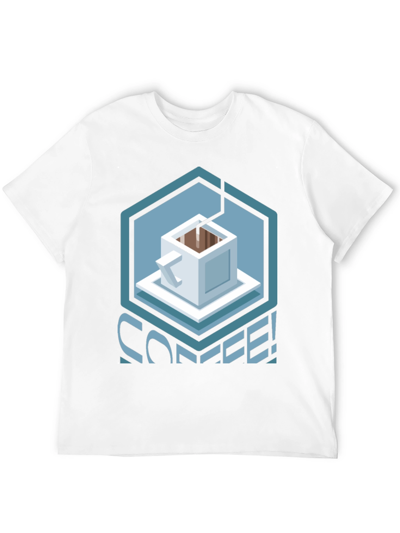 Geometric Coffee T-Shirt - Unique Graphic Tee
