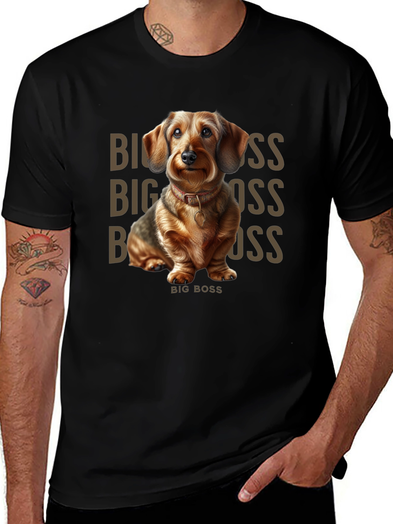 Big Boss Dachshund Graphic Tee