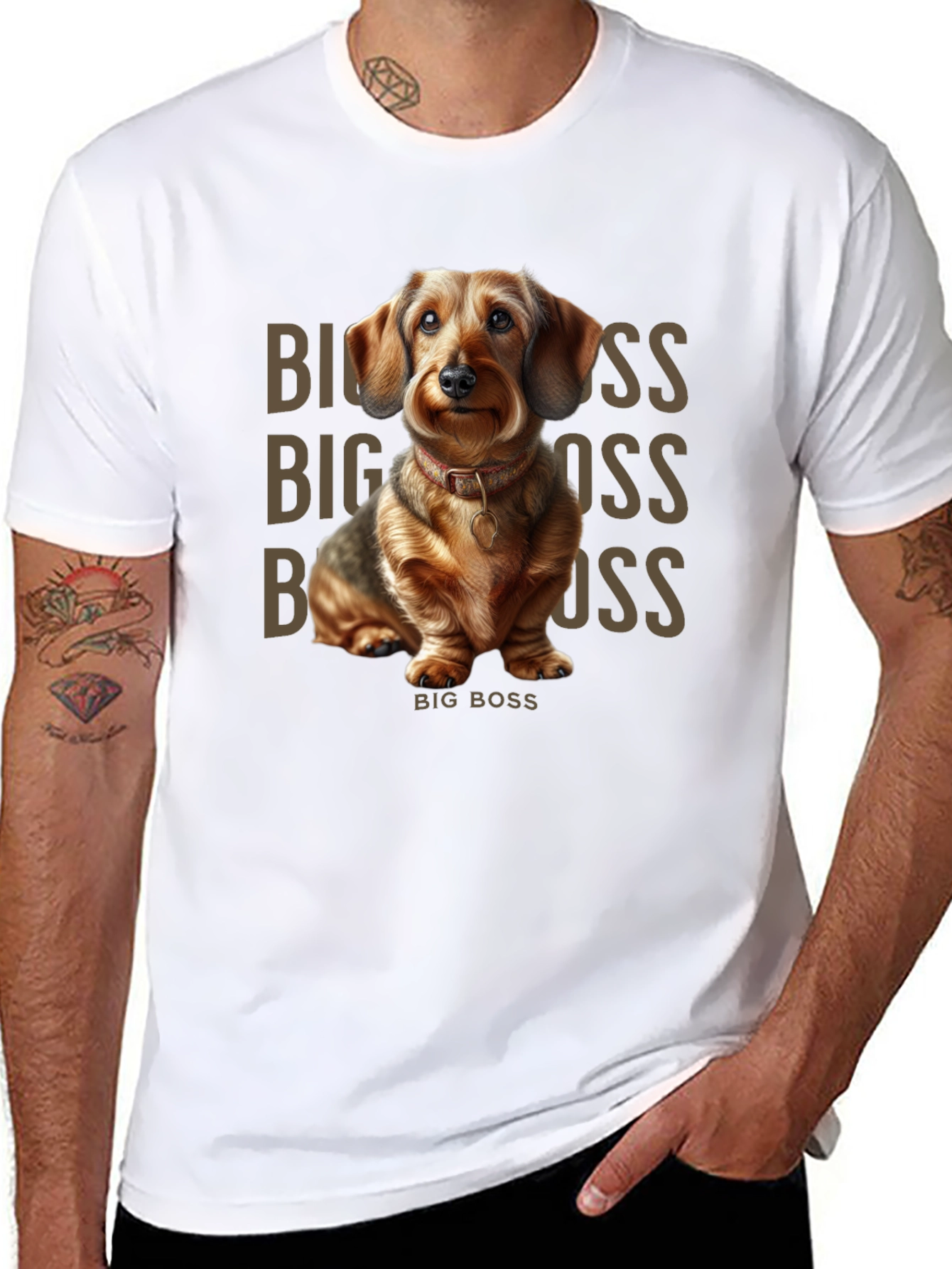 Big Boss Dachshund Graphic Tee