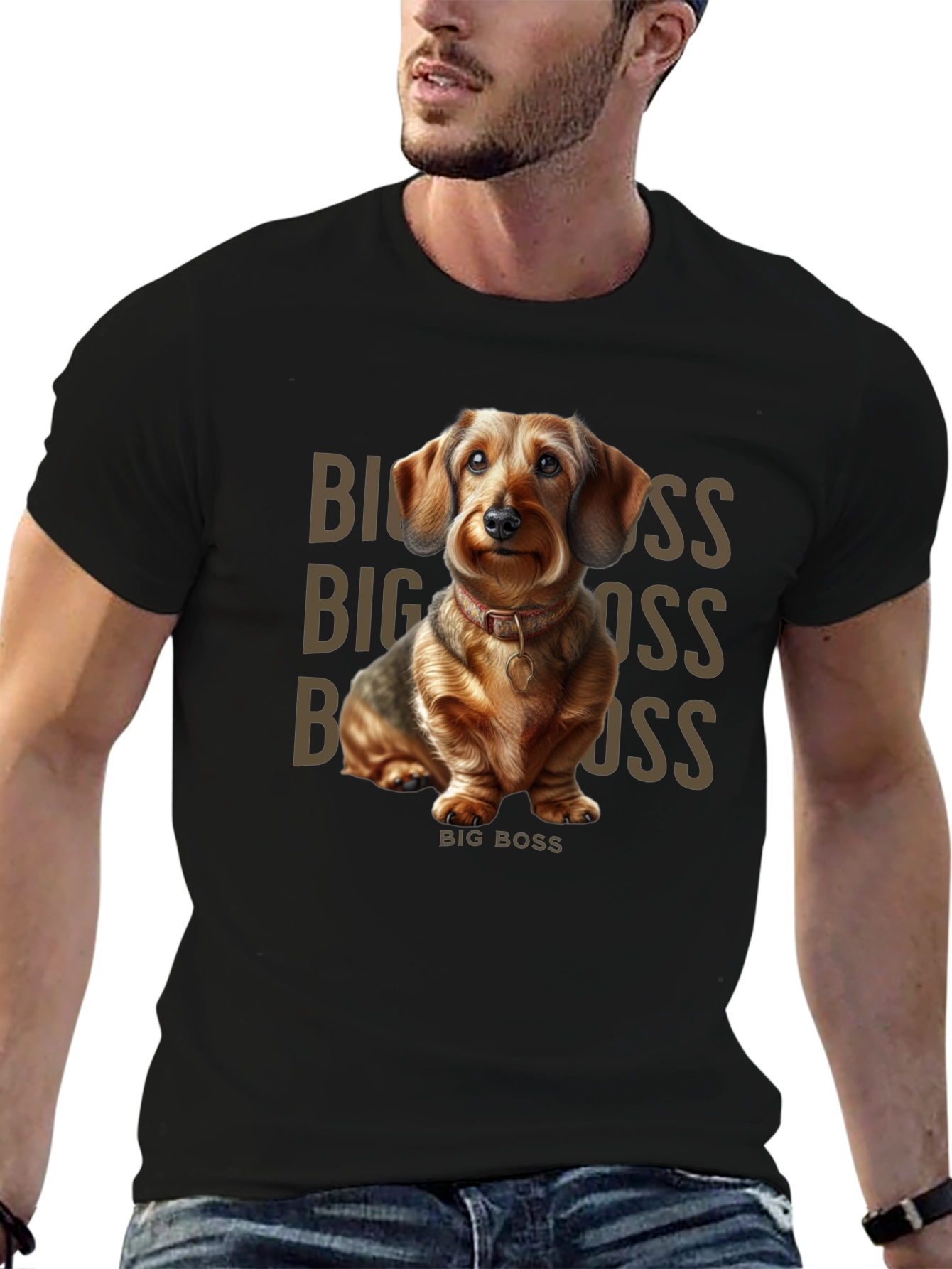 Big Boss Dachshund Graphic Tee
